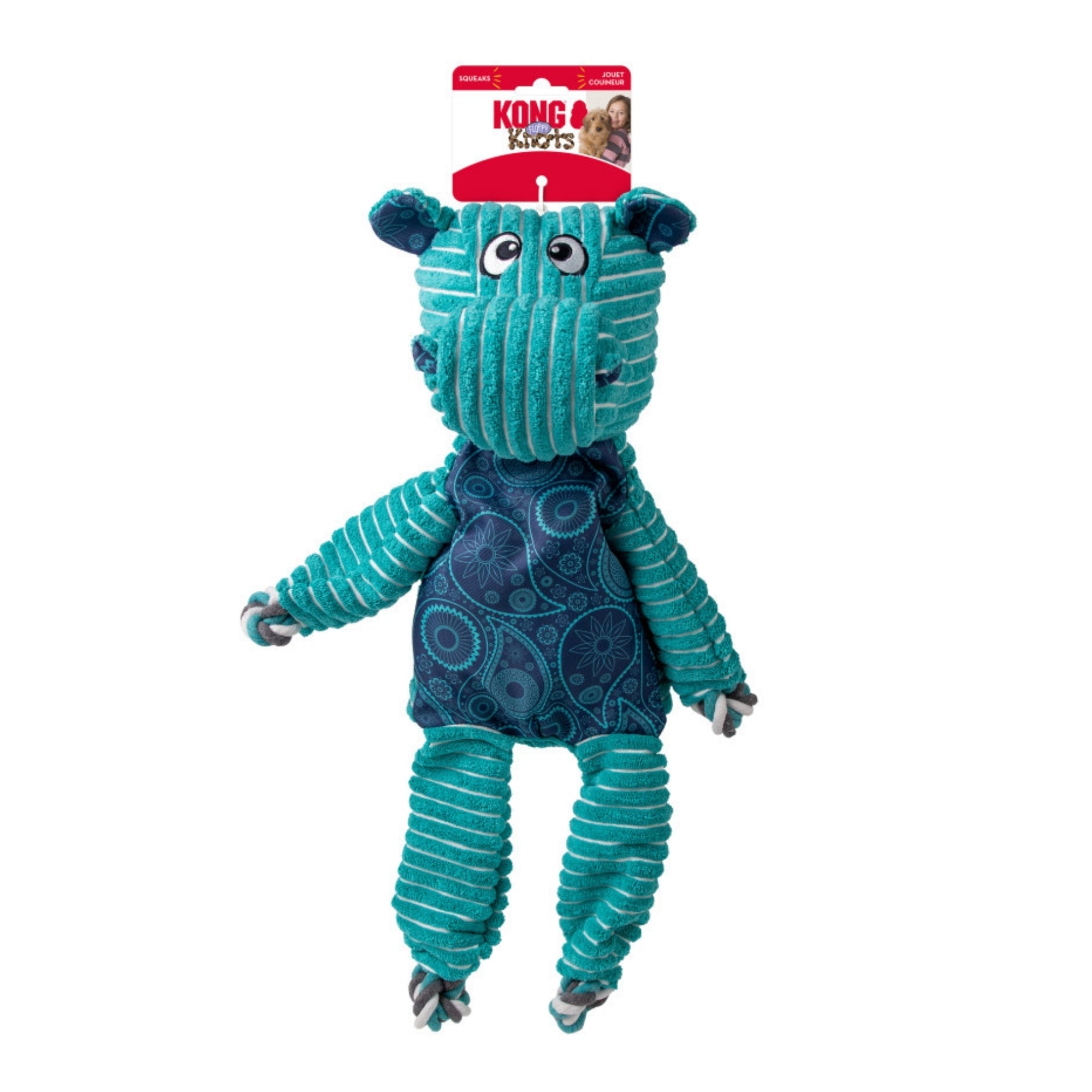 KONG Floppy Knots Dog Toy Hippo, 1ea/XL