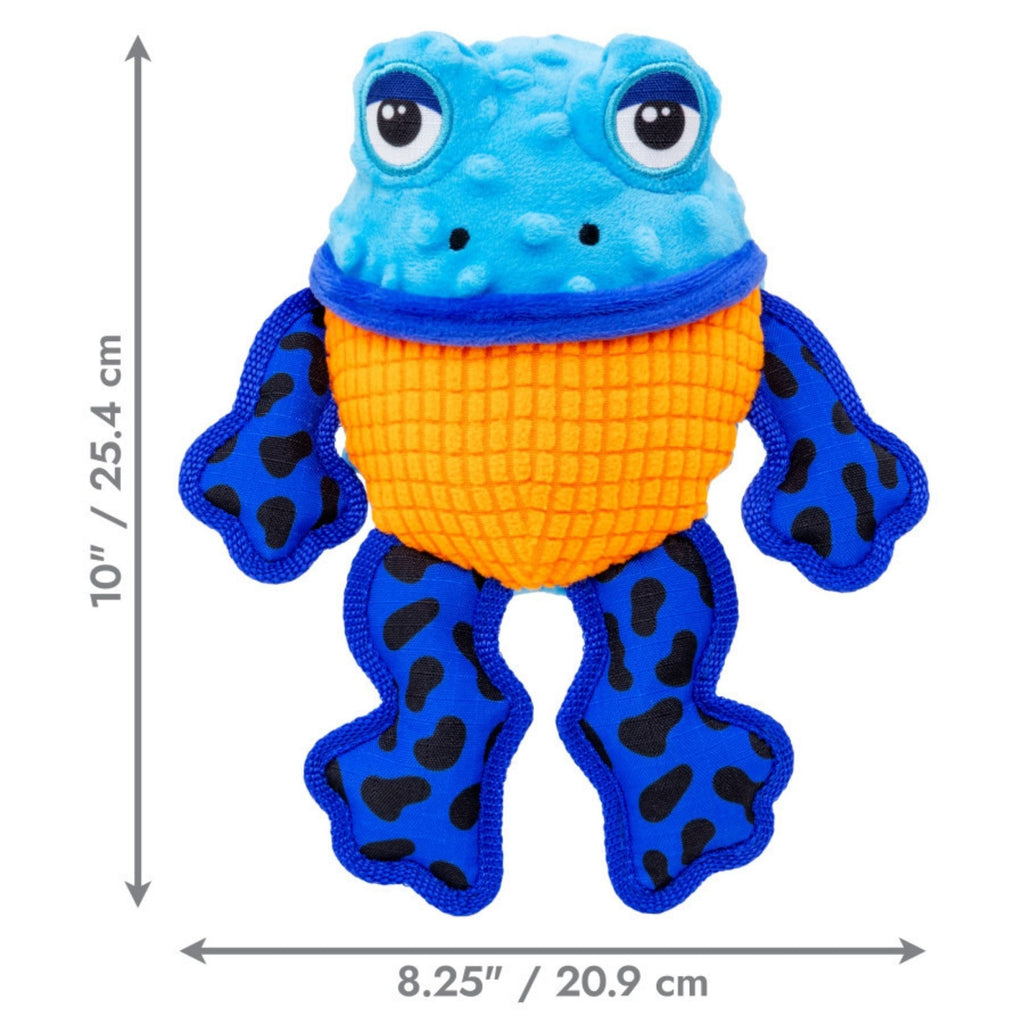 KONG Tropics Rattlez Frog Dog Toy Blue, 1ea/MD, LG