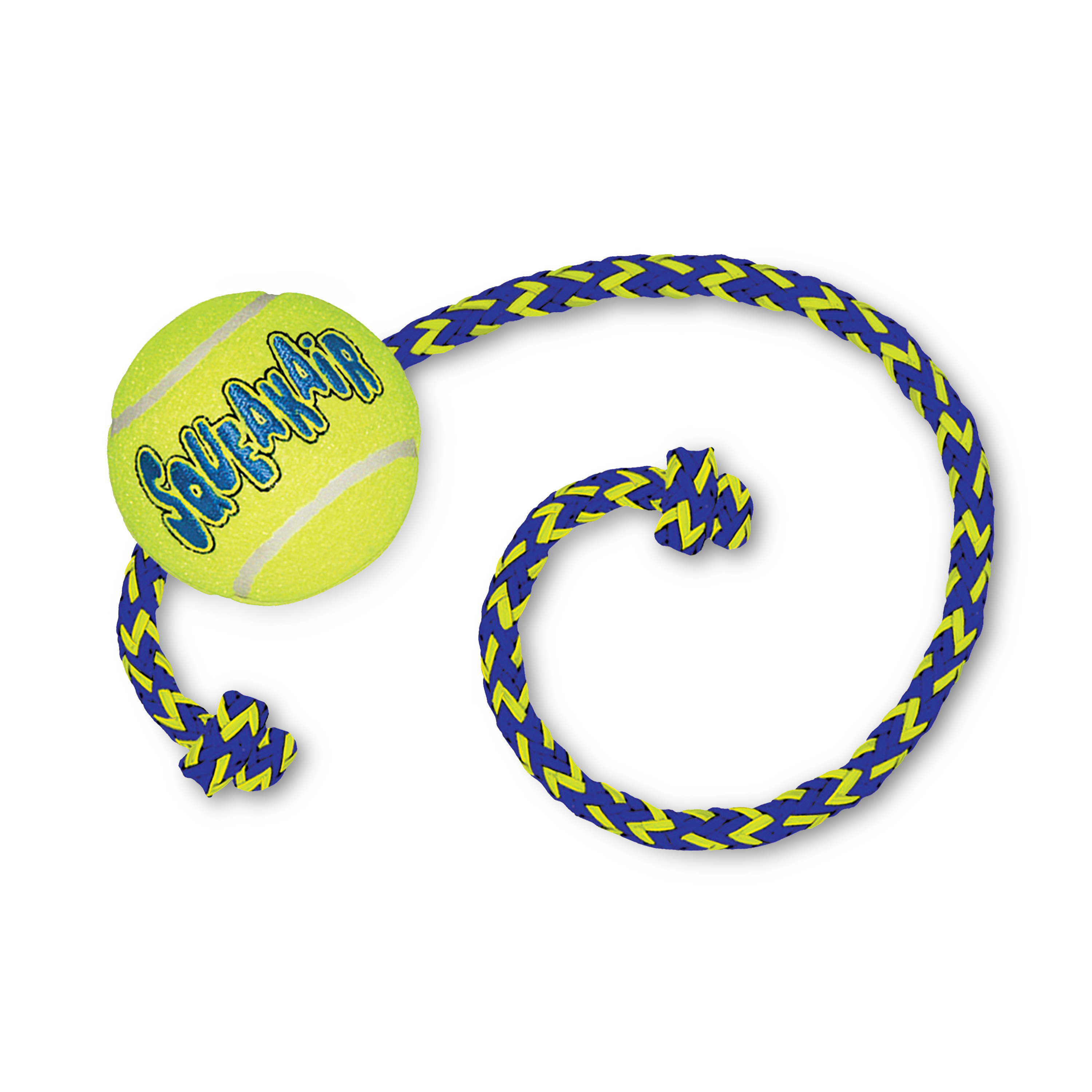KONG Air Dog Squeaker Tennis Ball With Rope Dog Toy 1ea/MD