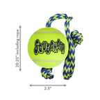 KONG Air Dog Squeaker Tennis Ball With Rope Dog Toy 1ea/MD
