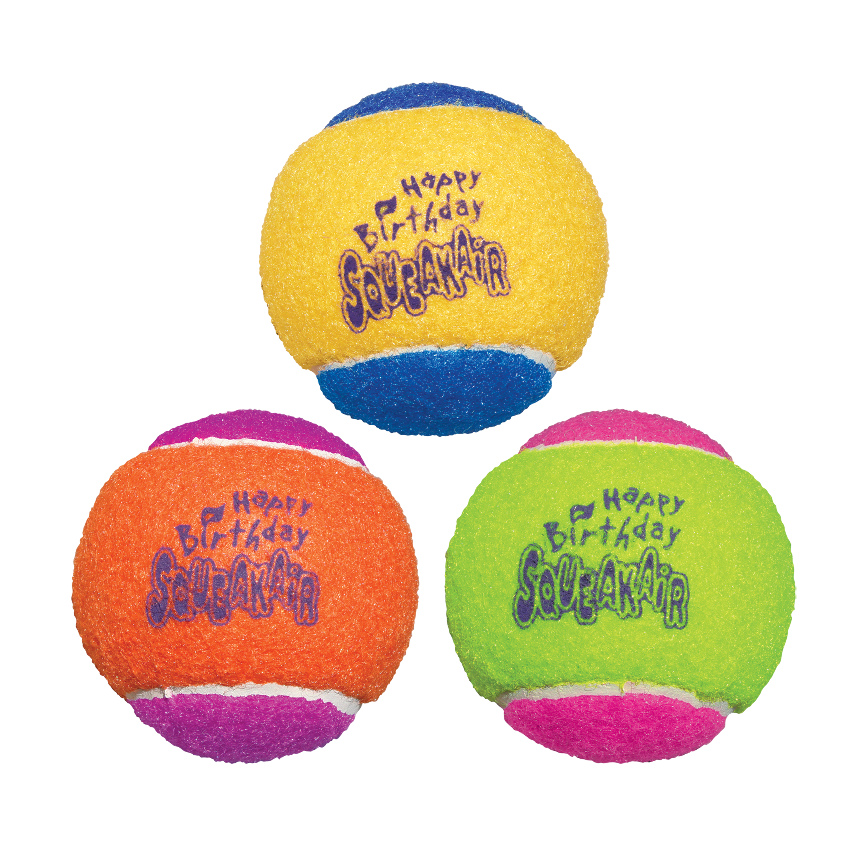 KONG Air Dog Squeaker Dog Toy Birthday Balls Assorted 1ea/3 pk, MD