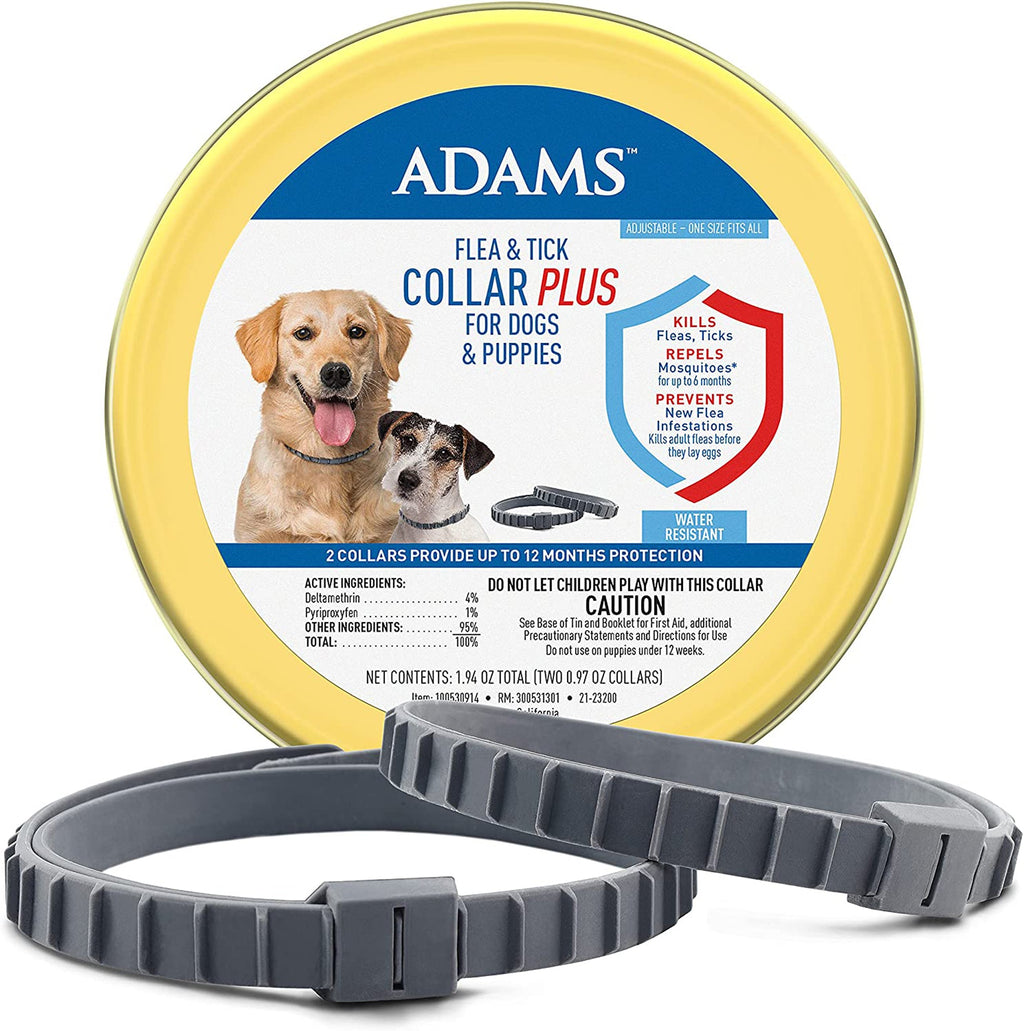 Adams Flea  Tick Collar for Dogs  Puppies 1ea/2 pk