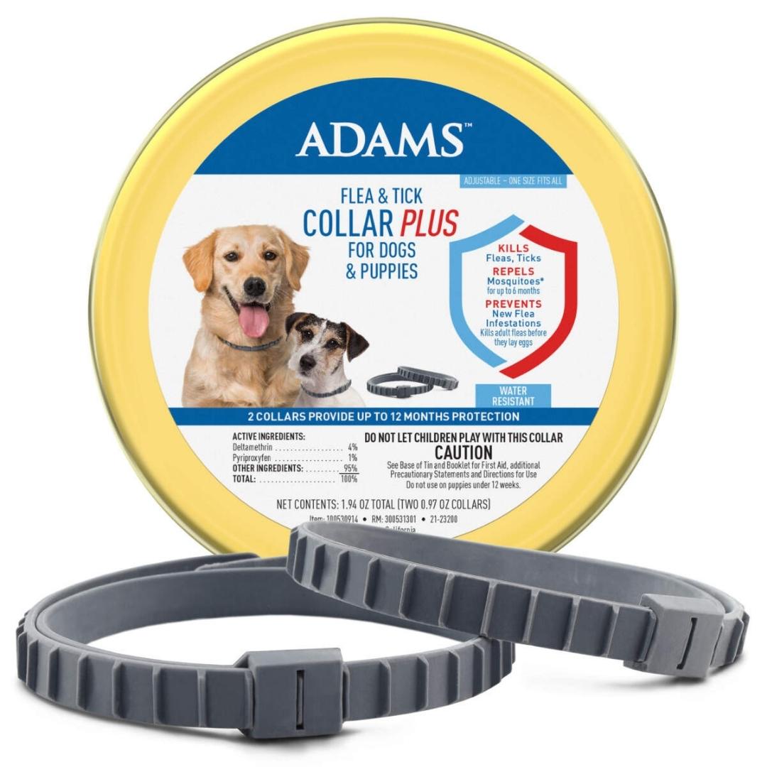 Adams Flea  Tick Collar for Dogs  Puppies 1ea/2 pk