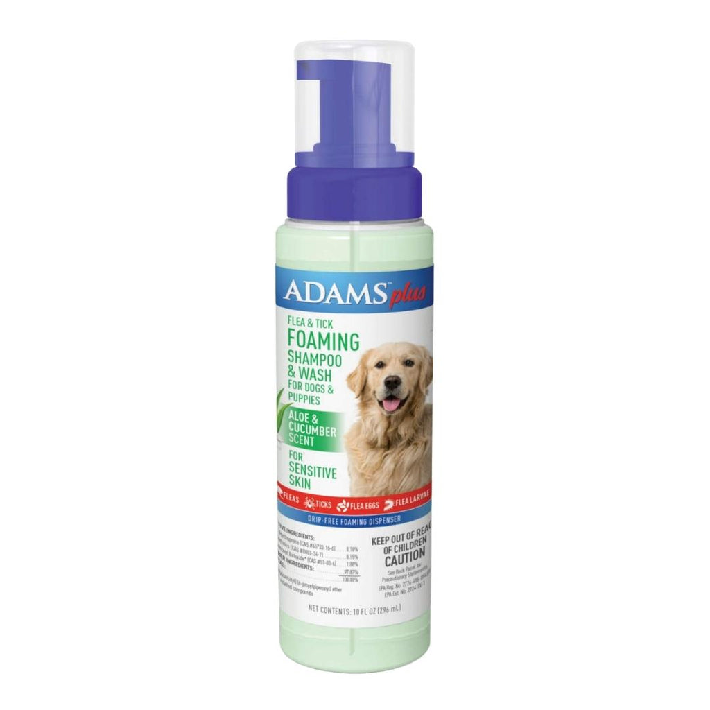 Adams Flea  Tick Foaming Shampoo  Wash for Dogs  Puppies 1ea/10 oz