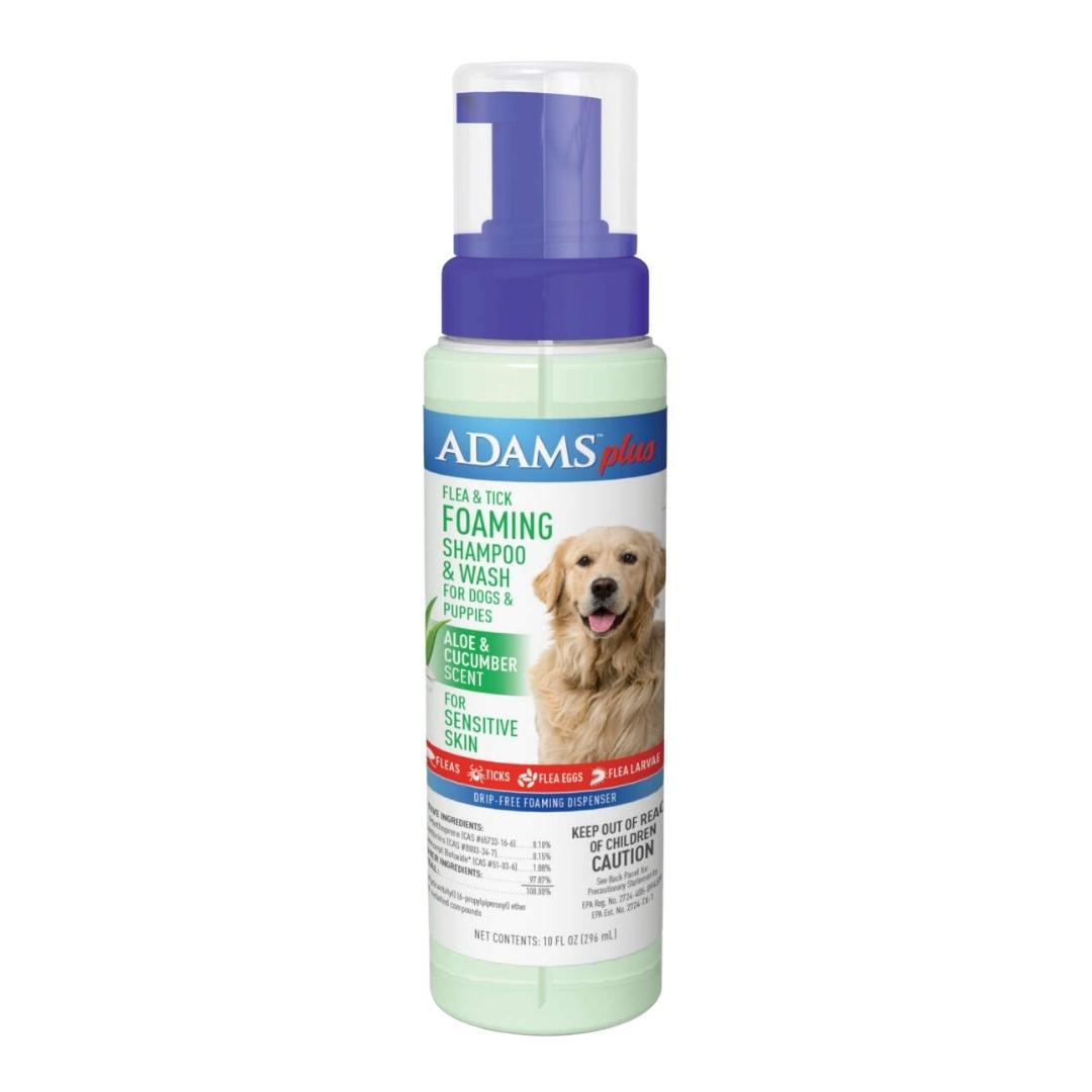 Adams Flea  Tick Foaming Shampoo  Wash for Dogs  Puppies 1ea/10 oz