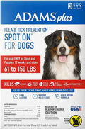 Adams Plus Flea  Tick Prevention Spot On for Dogs 3 Month Supply, Clear, 1ea/XL Dogs 61 To 150 lb