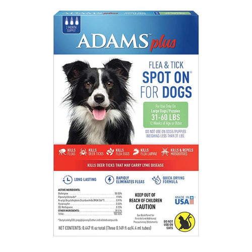 Adams Plus Flea And Tick Prevention Spot On For Dogs; Large Dogs 31 To 60 Lbs Default Title