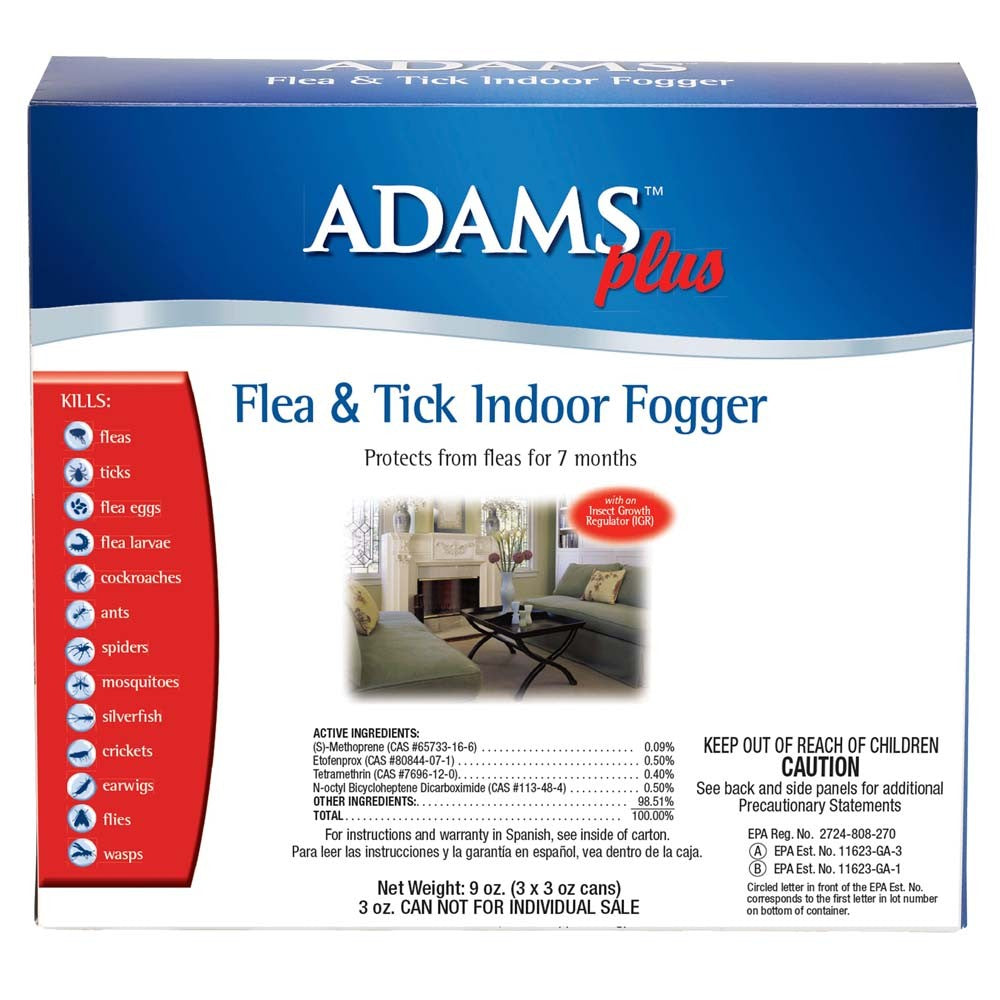 Adams Plus Flea  Tick Indoor Fogger 1ea/3 pk, 3 oz