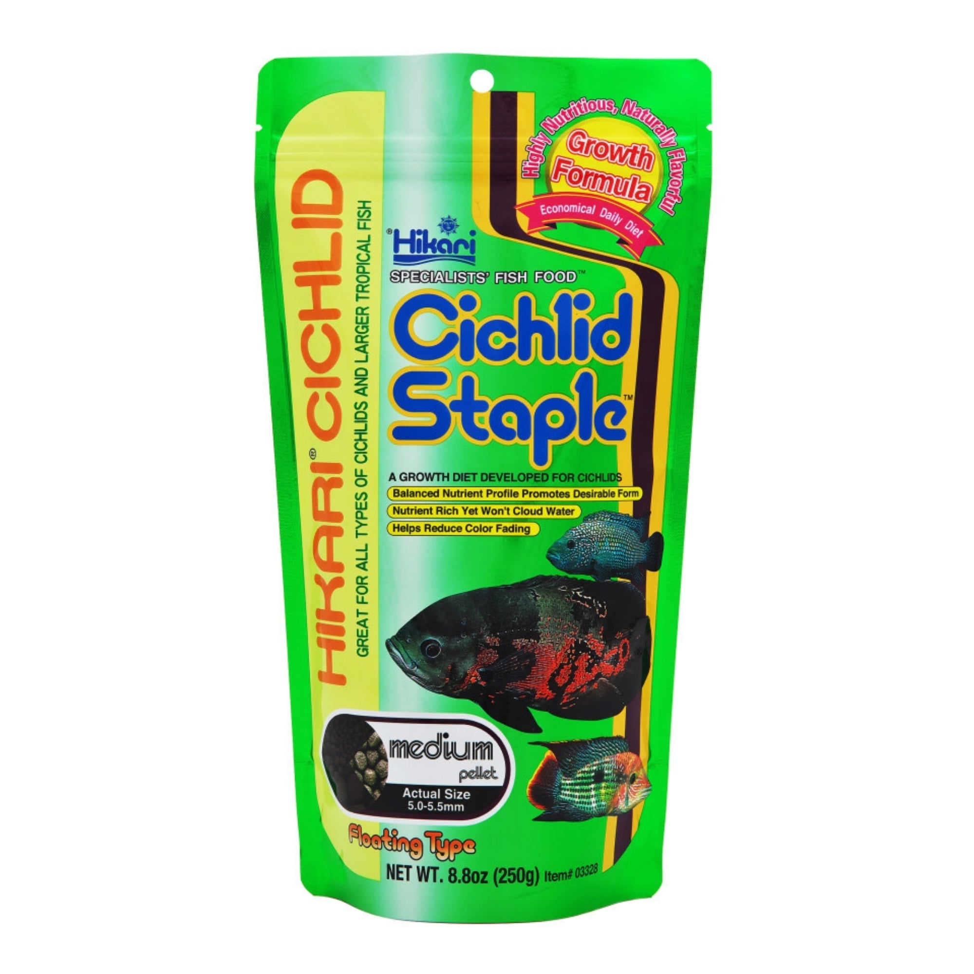 Hikari USA Cichlid Staple Pellets Fish Food 1ea/8.8 oz, MD