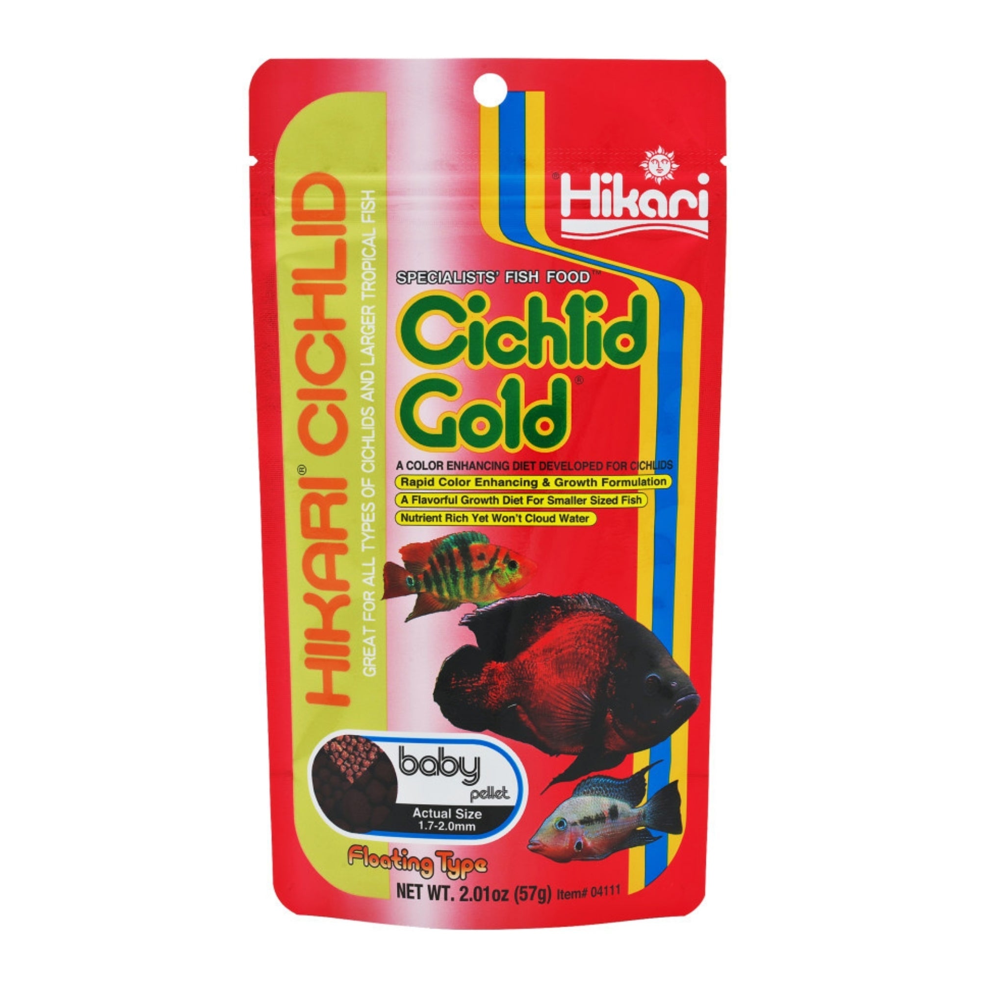Hikari USA Cichlid Gold Baby Pellets Fish Food 1ea/2 oz, Baby