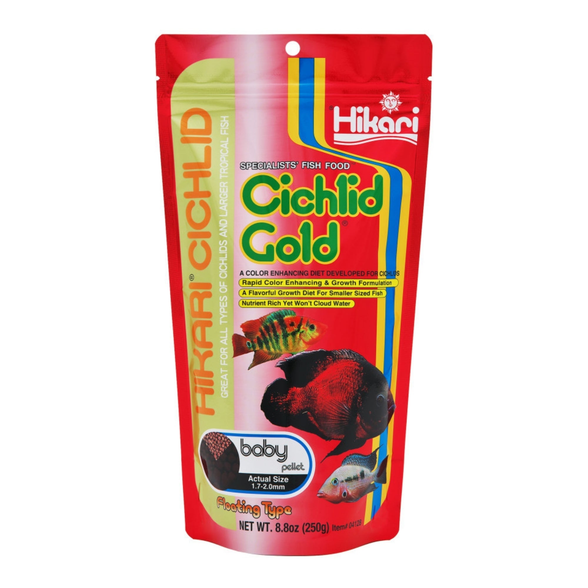 Hikari USA Cichlid Gold Baby Pellets Fish Food 1ea/8.8 oz, Baby