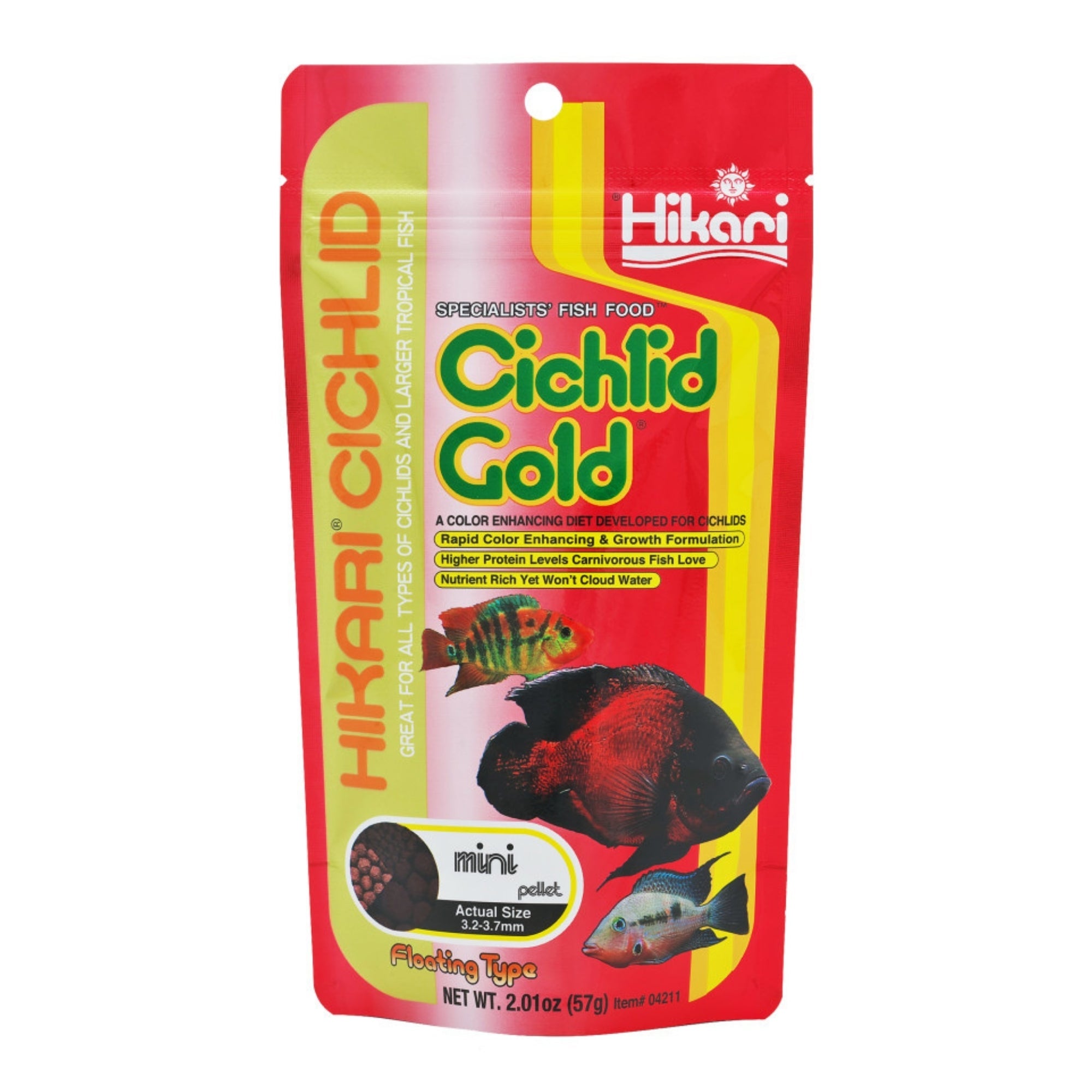 Hikari USA Cichlid Gold Pellets Fish Food 1ea/2 oz, Mini