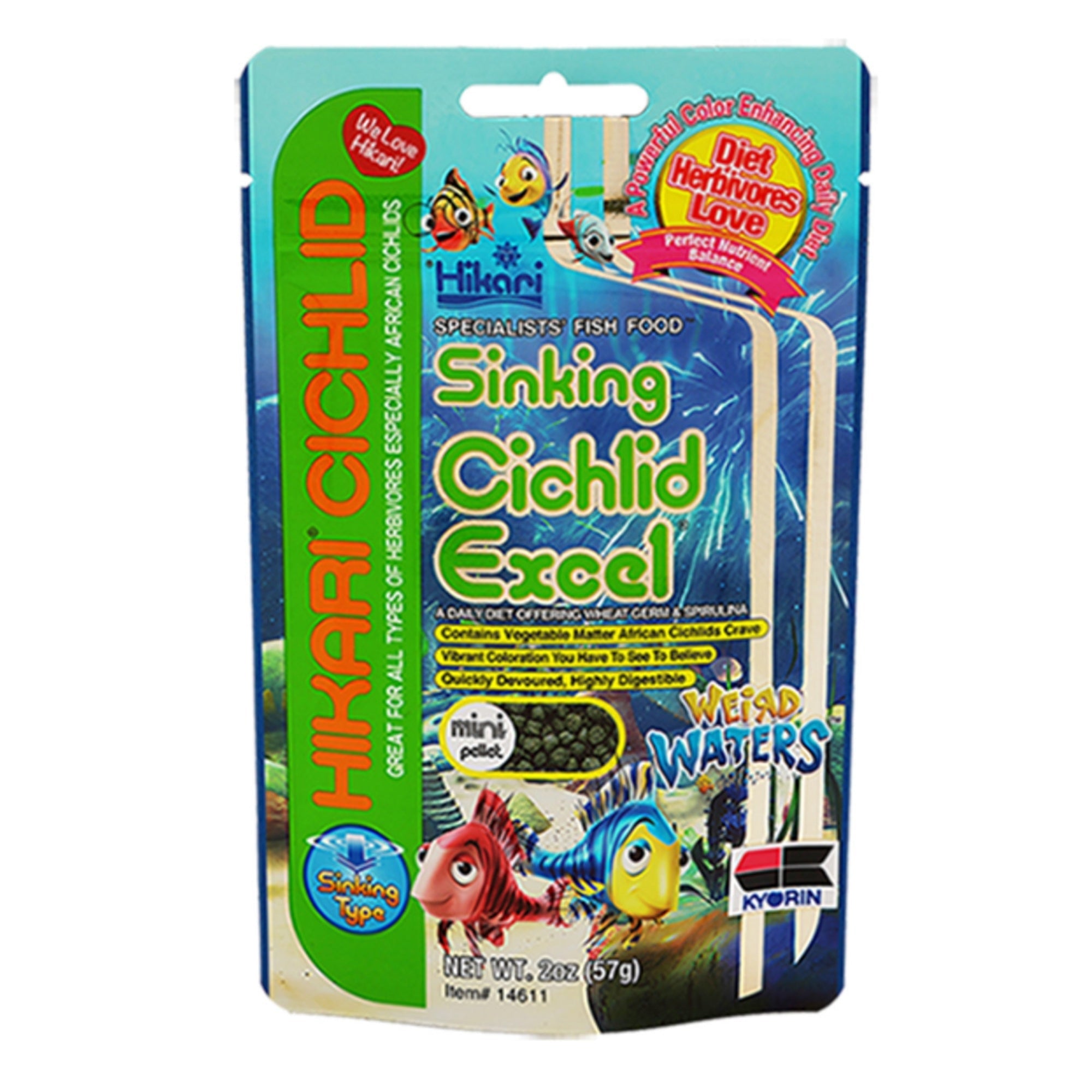 Hikari USA Weird Waters Sinking Cichlid Excel Fish Food 1ea/57 g