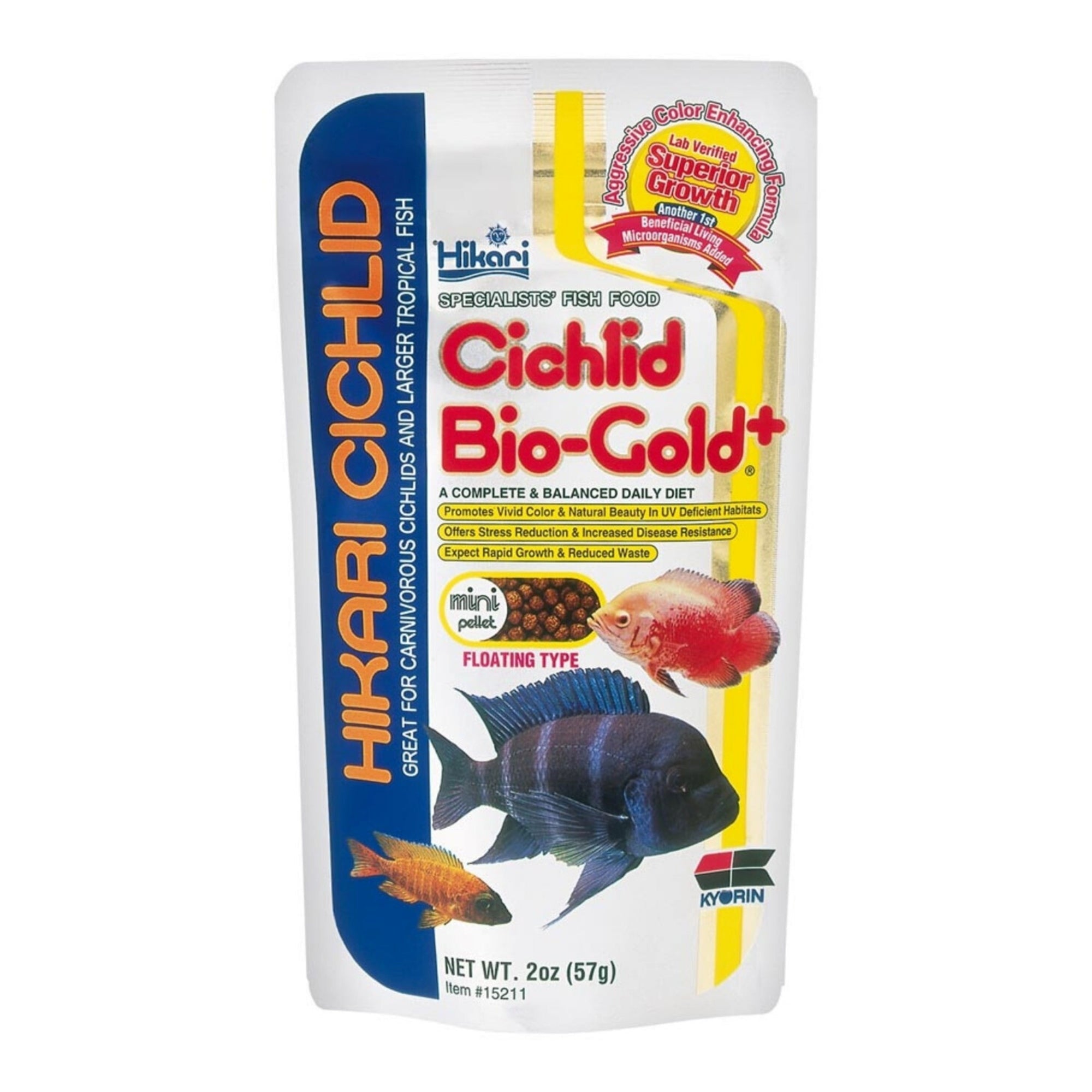 Hikari USA Cichlid BioGold Pellet Fish Food 1ea/2 oz, Mini