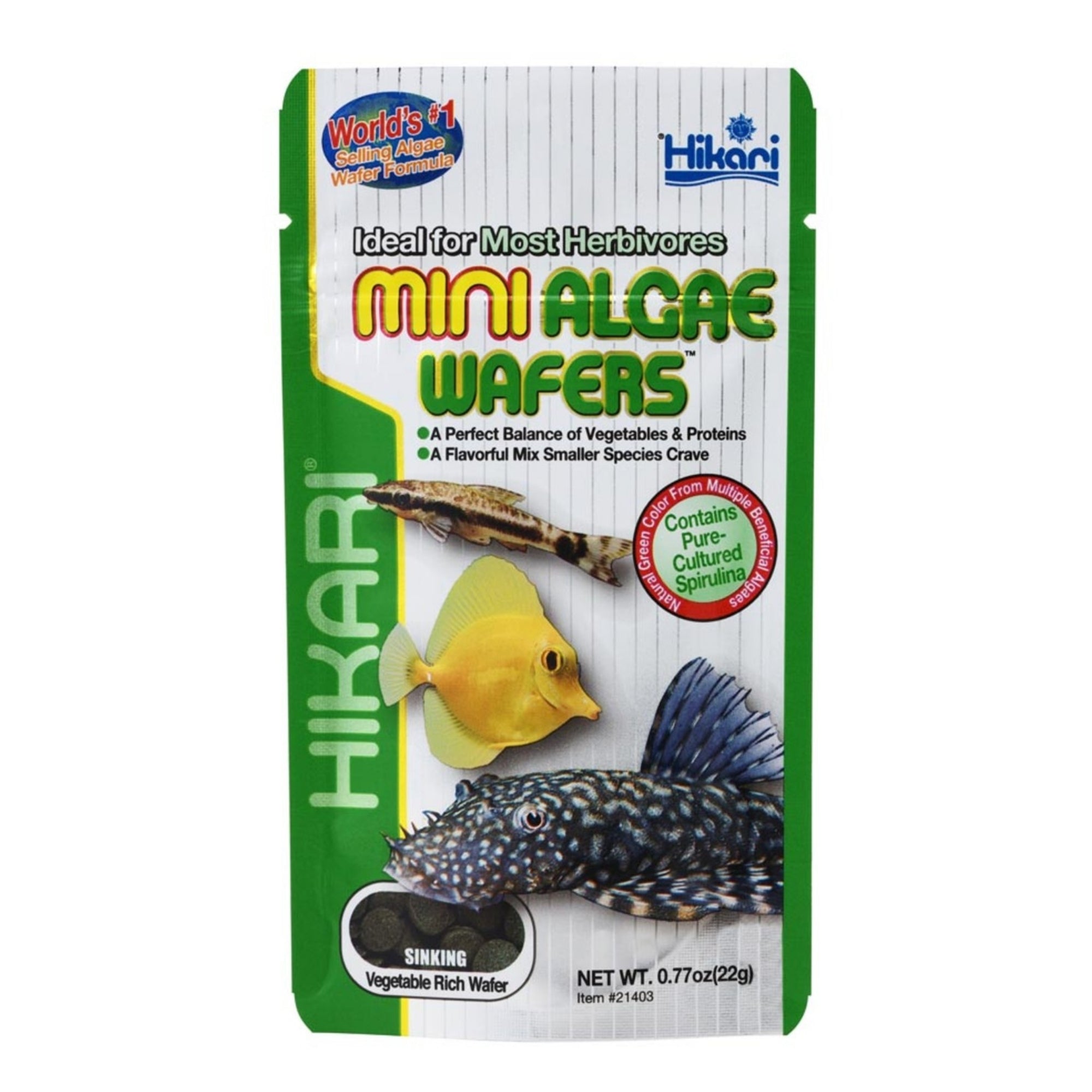 Hikari USA Algae Wafers Sinking Wafer Fish Food 1ea/0.77 oz, Mini