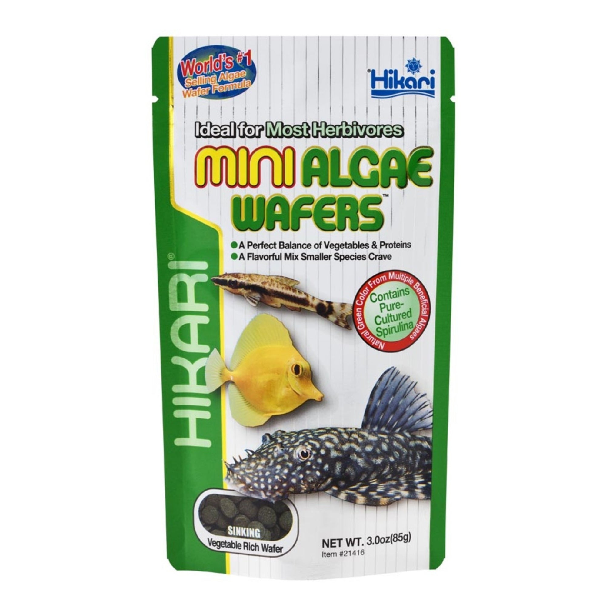 Hikari USA Algae Wafers Sinking Wafer Fish Food 1ea/3 oz, Mini