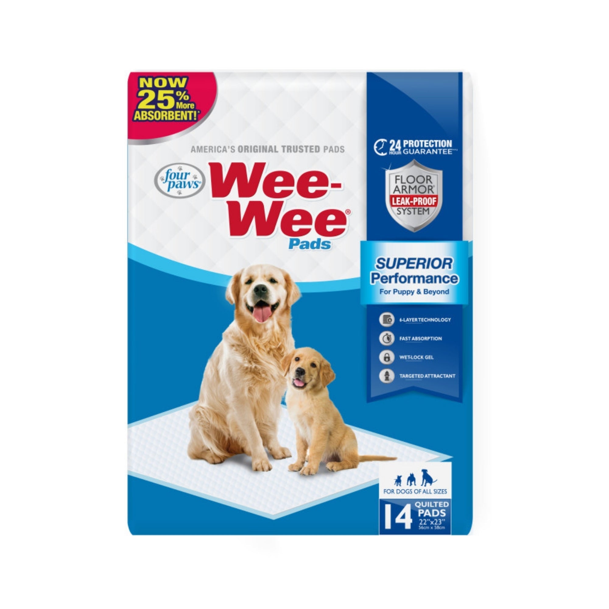 Four Paws WeeWee Superior Performance Dog Pee Pads 1ea/22 in X 23 in 14 ct
