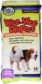 Four Paws WeeWee Disposable Dog Diapers 1ea/SMall 12 ct