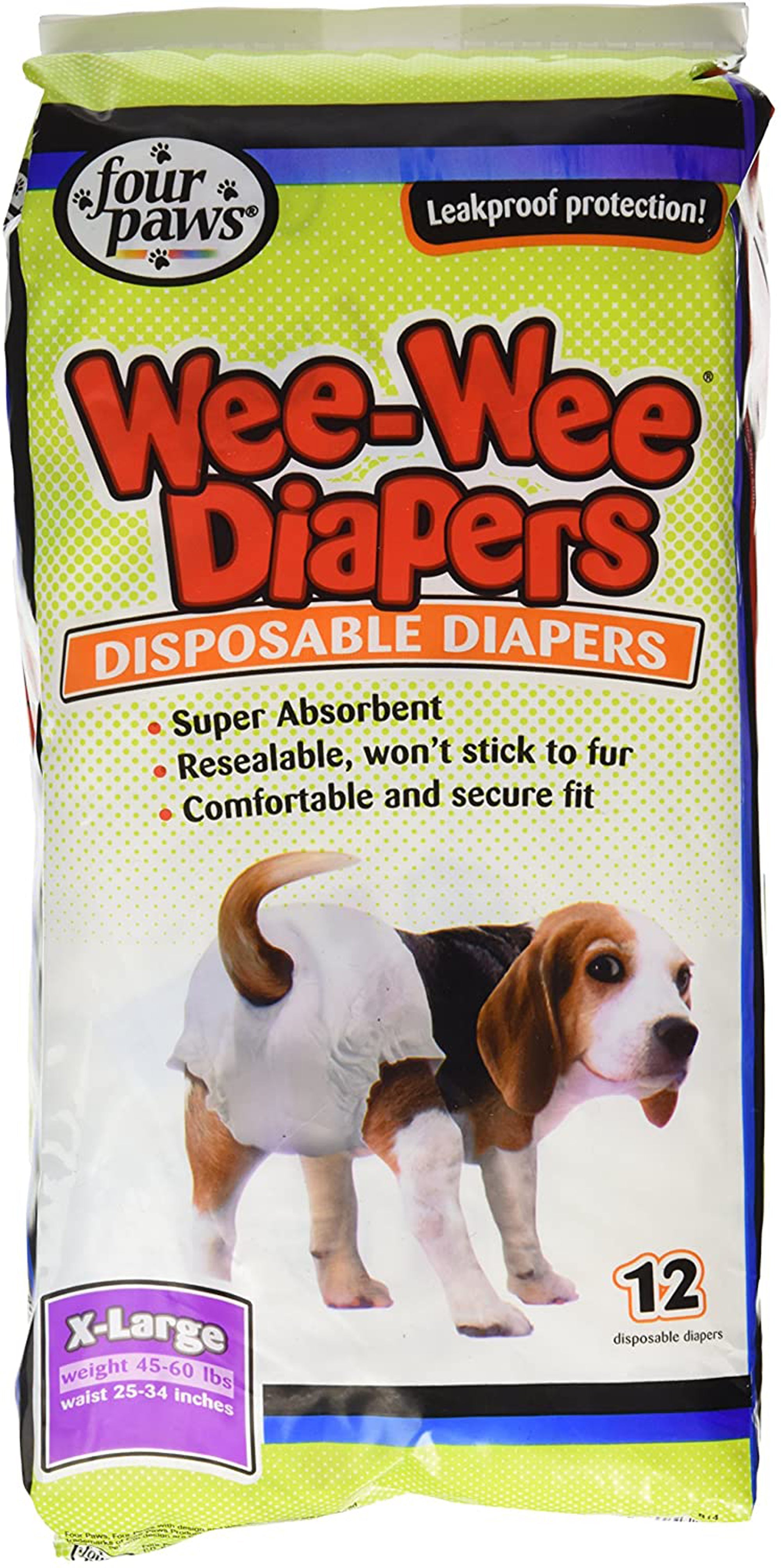 Four Paws WeeWee Disposable Dog Diapers 1ea/SMall 12 ct