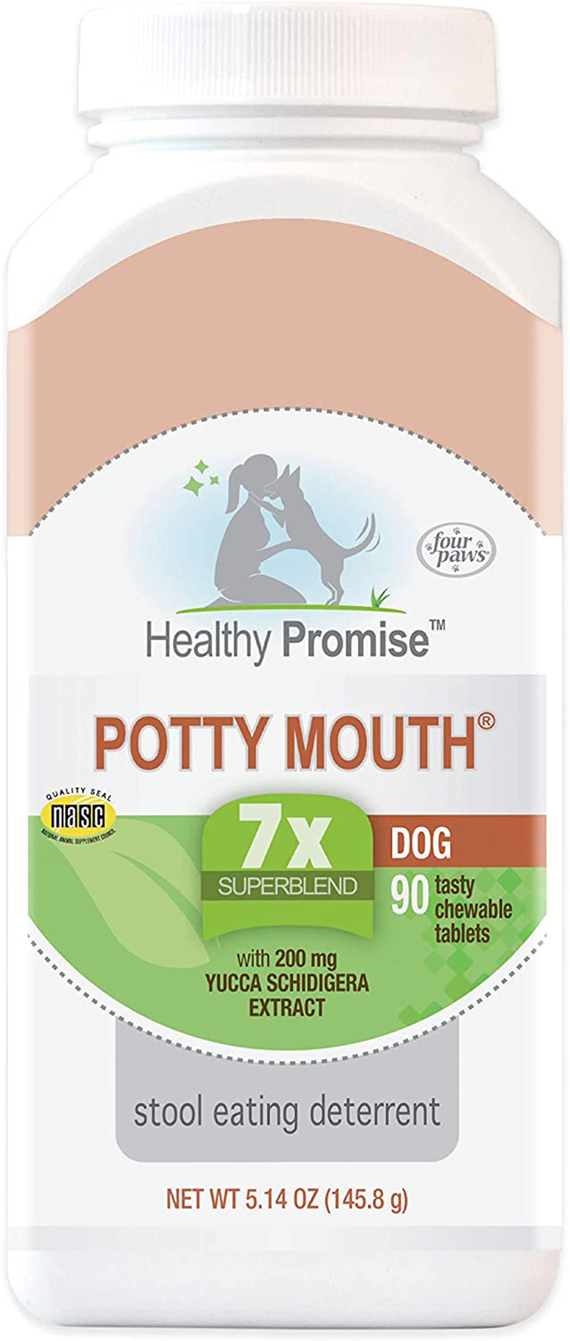 Four Paws Healthy Promise Potty Mouth Tablets  Coprophagia Stool Eating Deterrent for Dogs 1ea/5.14 oz 90 ct