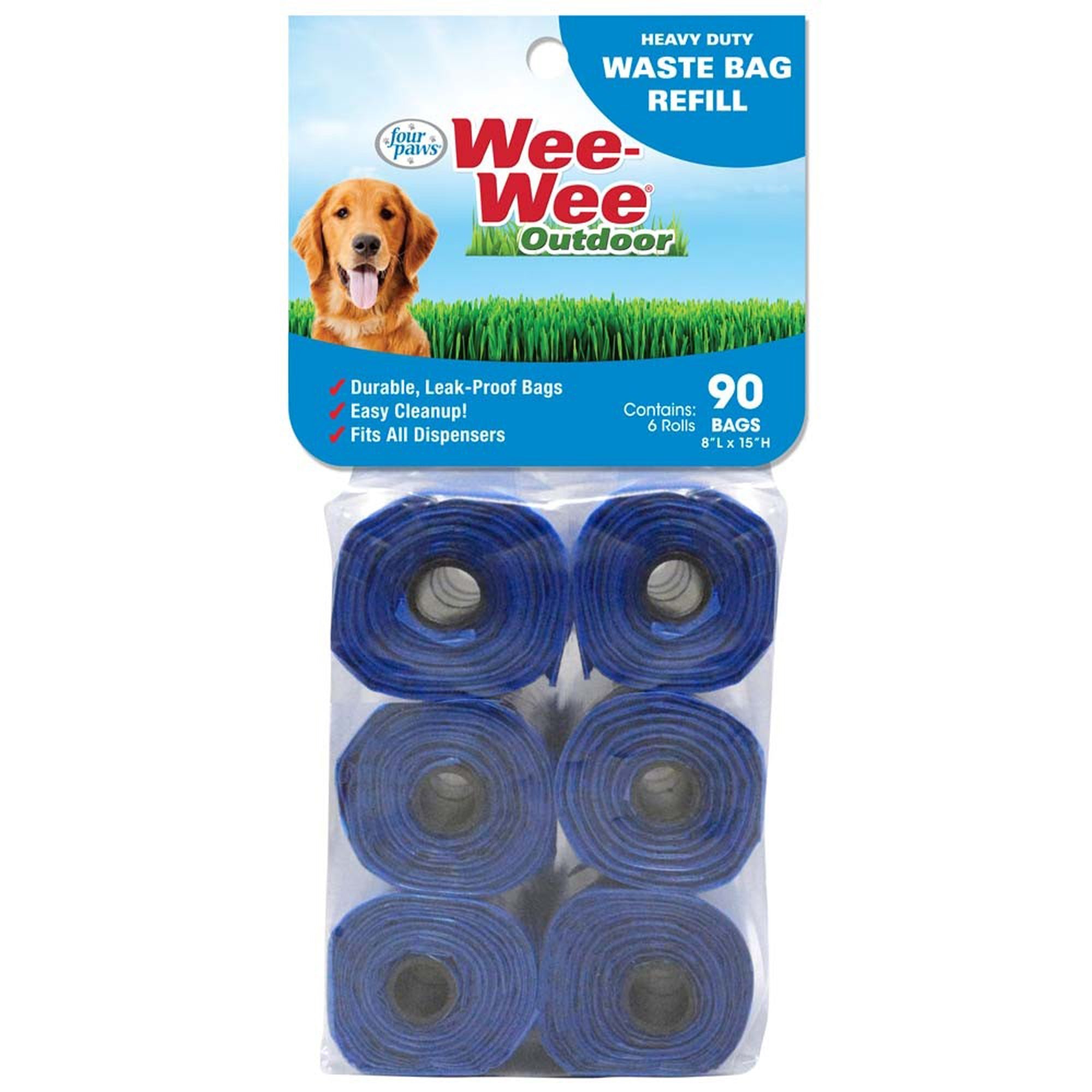 Four Paws WeeWee Outdoor Heavy Duty Dog Waste Bags Refill Rolls 1ea/90 ct