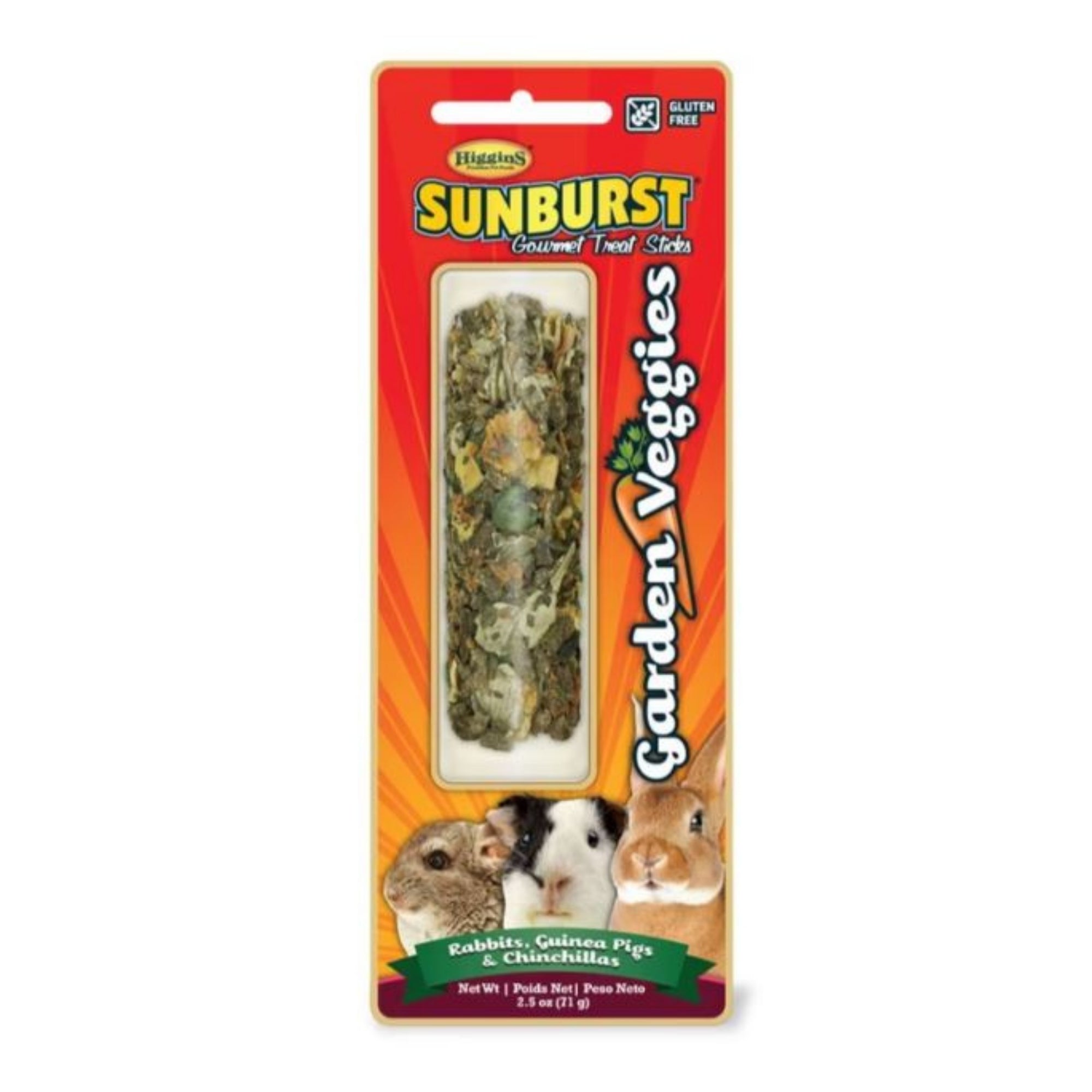 Higgins Sunburst Small Animal Treat Stick Garden Veggies 2.5oz.