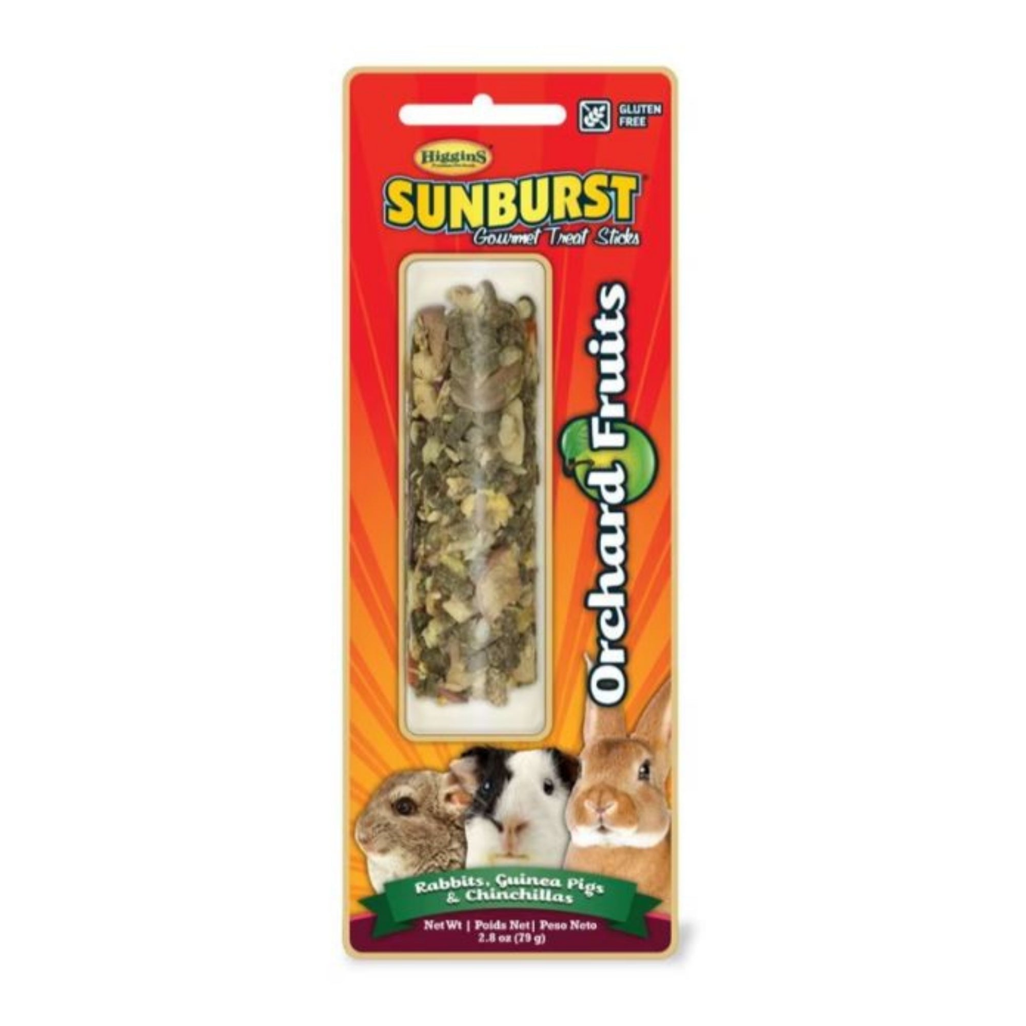 Higgins Sunburst Small Animal Treat Stick Orchard Fruits 2.8oz.