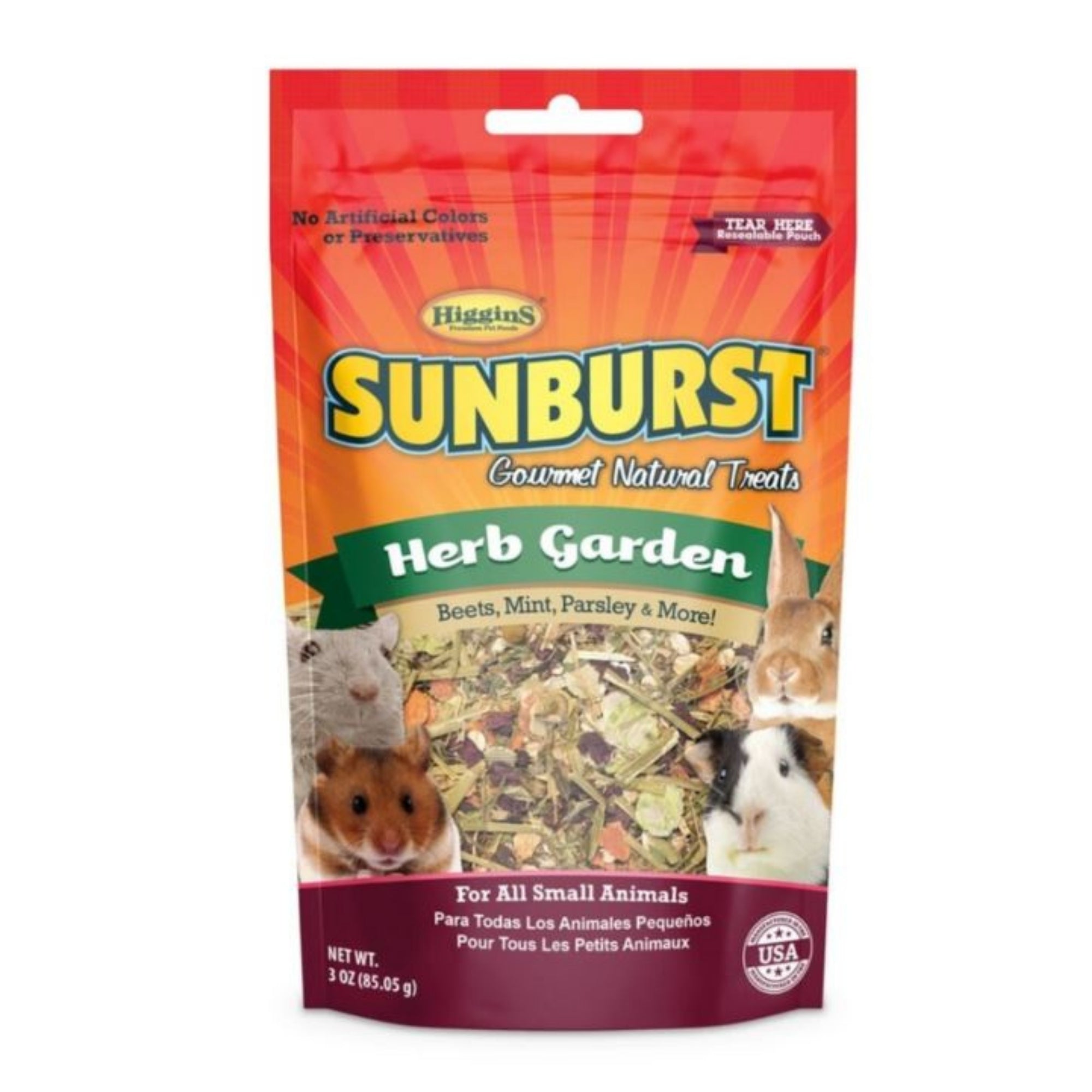 Higgins Sunburst Gourmet Natural Small Animal Treat Herb Garden 3oz.