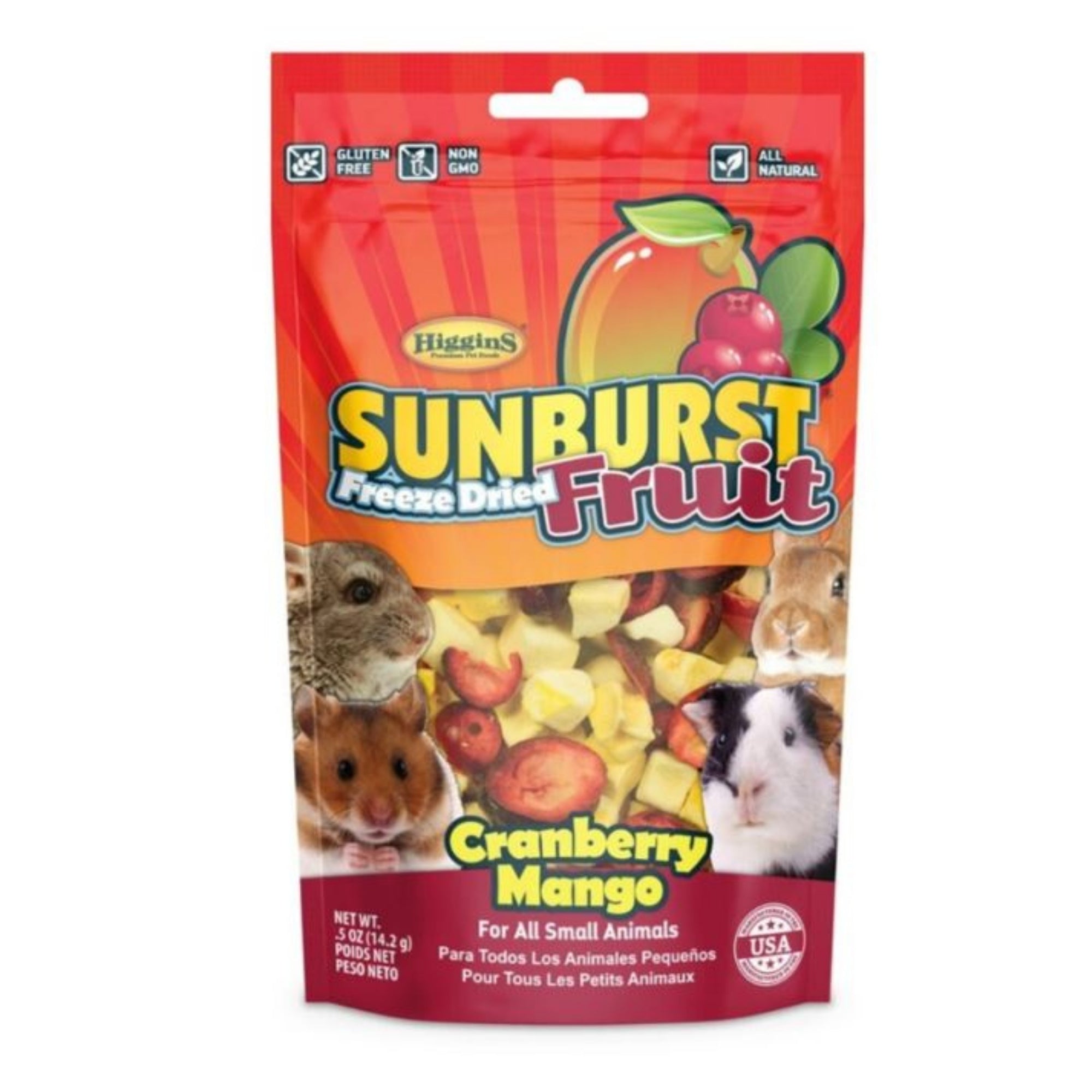 Higgins Sunburst Freeze Dried Fruit Small Animal Treat Cranberry/Mango .5oz.