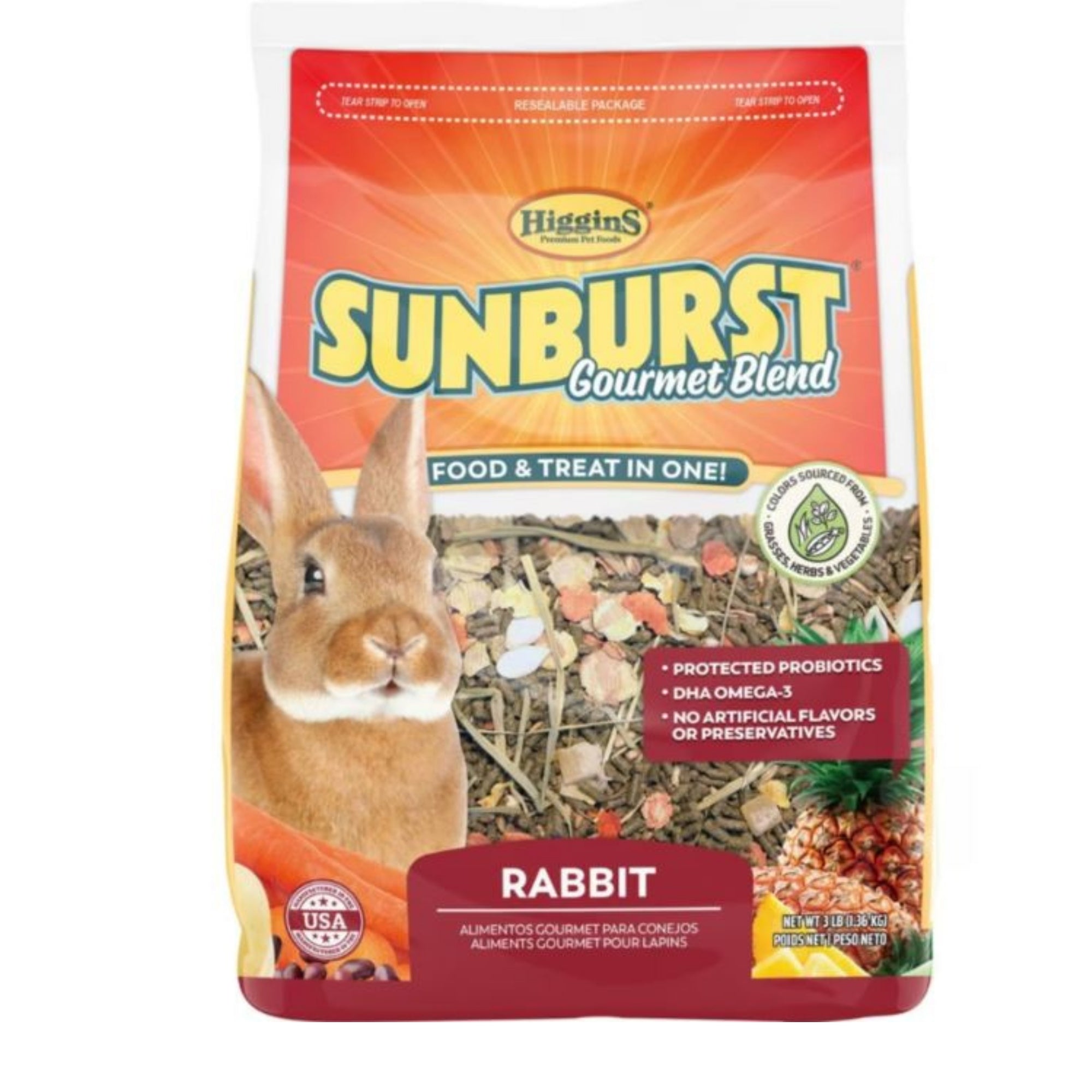 Higgins Sunburst Gourmet Blend Rabbit 3 Lb