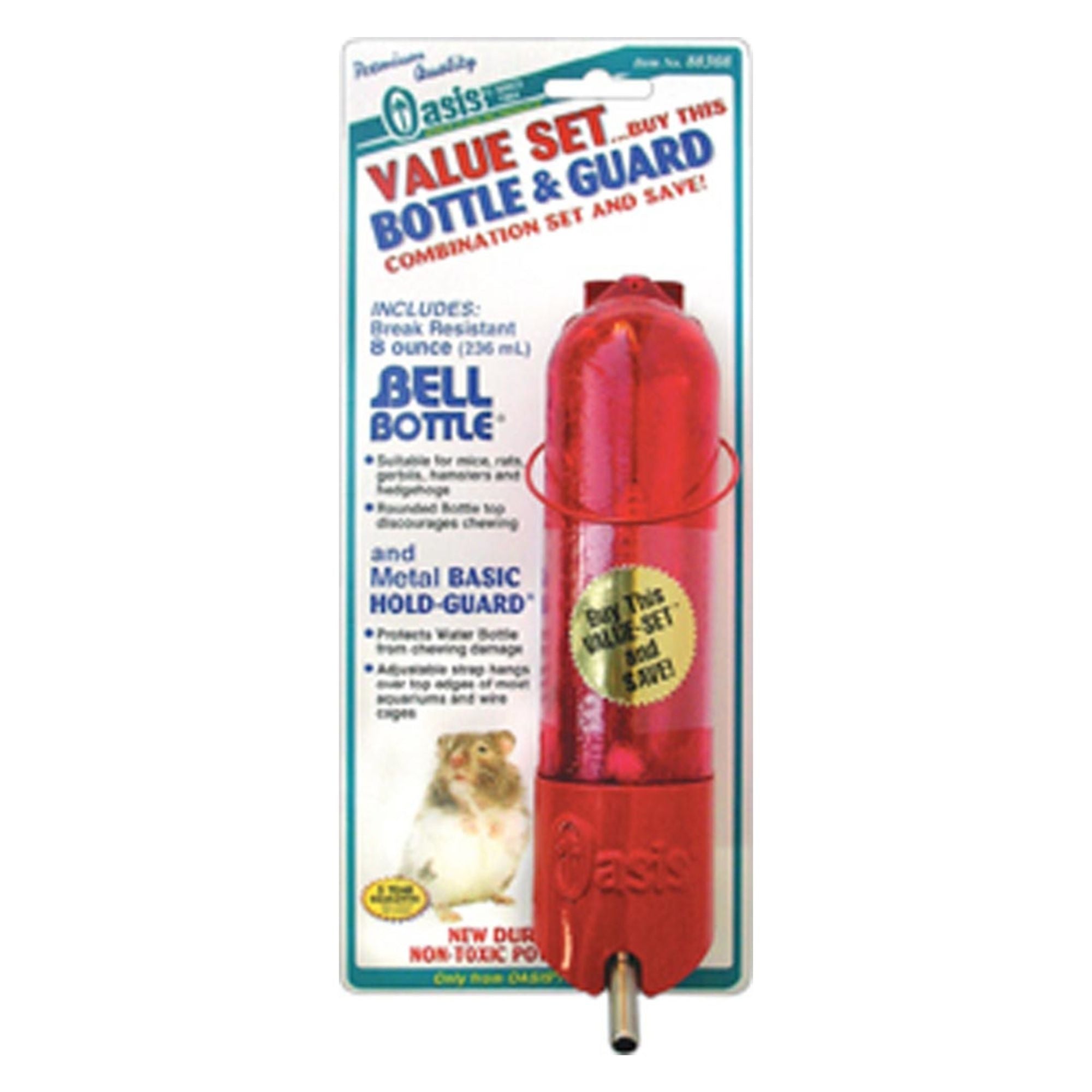 Oasis Bell-Bottle with Basic HoldGuard for Small Animals Red 1ea
