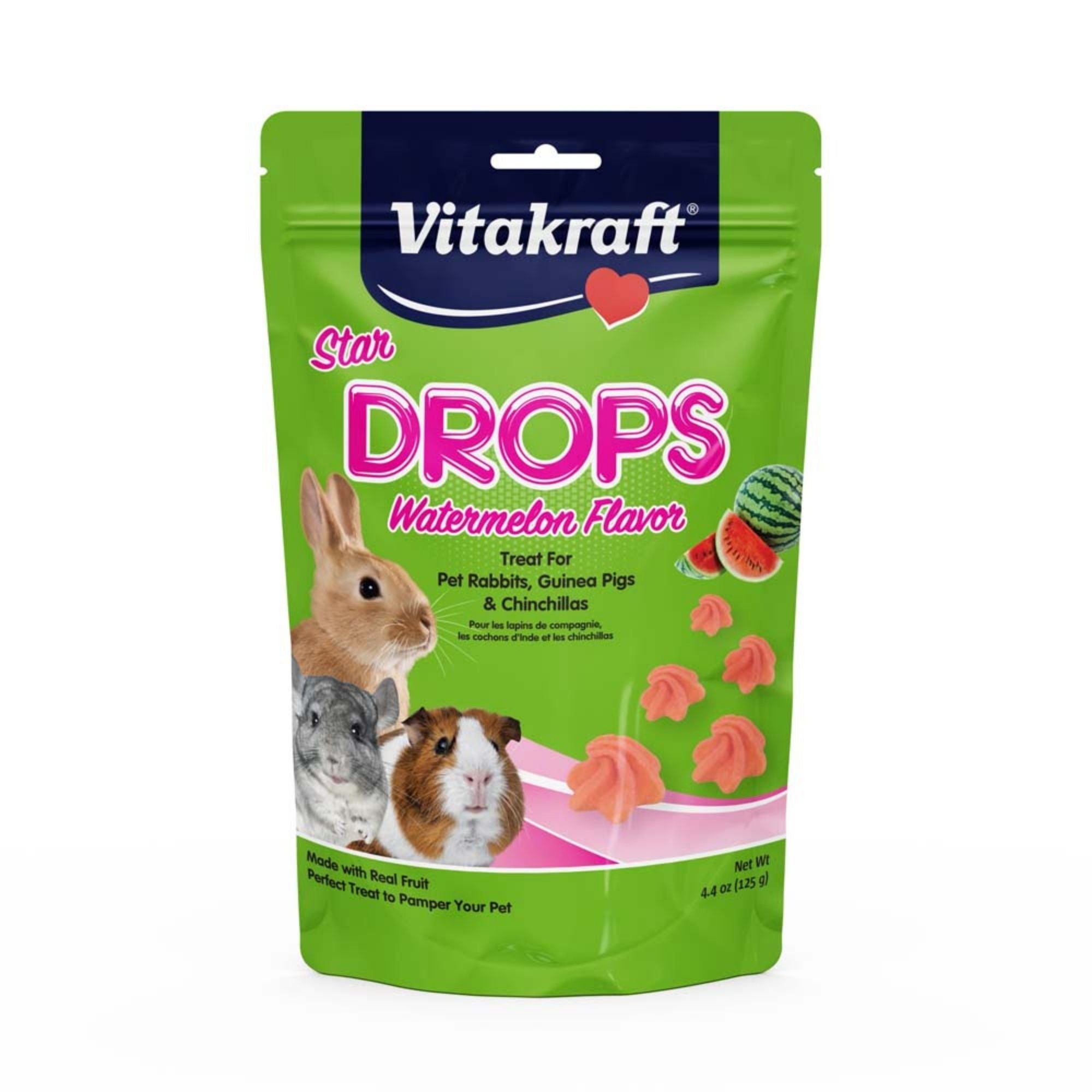 Vitakraft Star Drops w/Watermelon Flavor Treat for Small Animals 1ea/4.4oz.