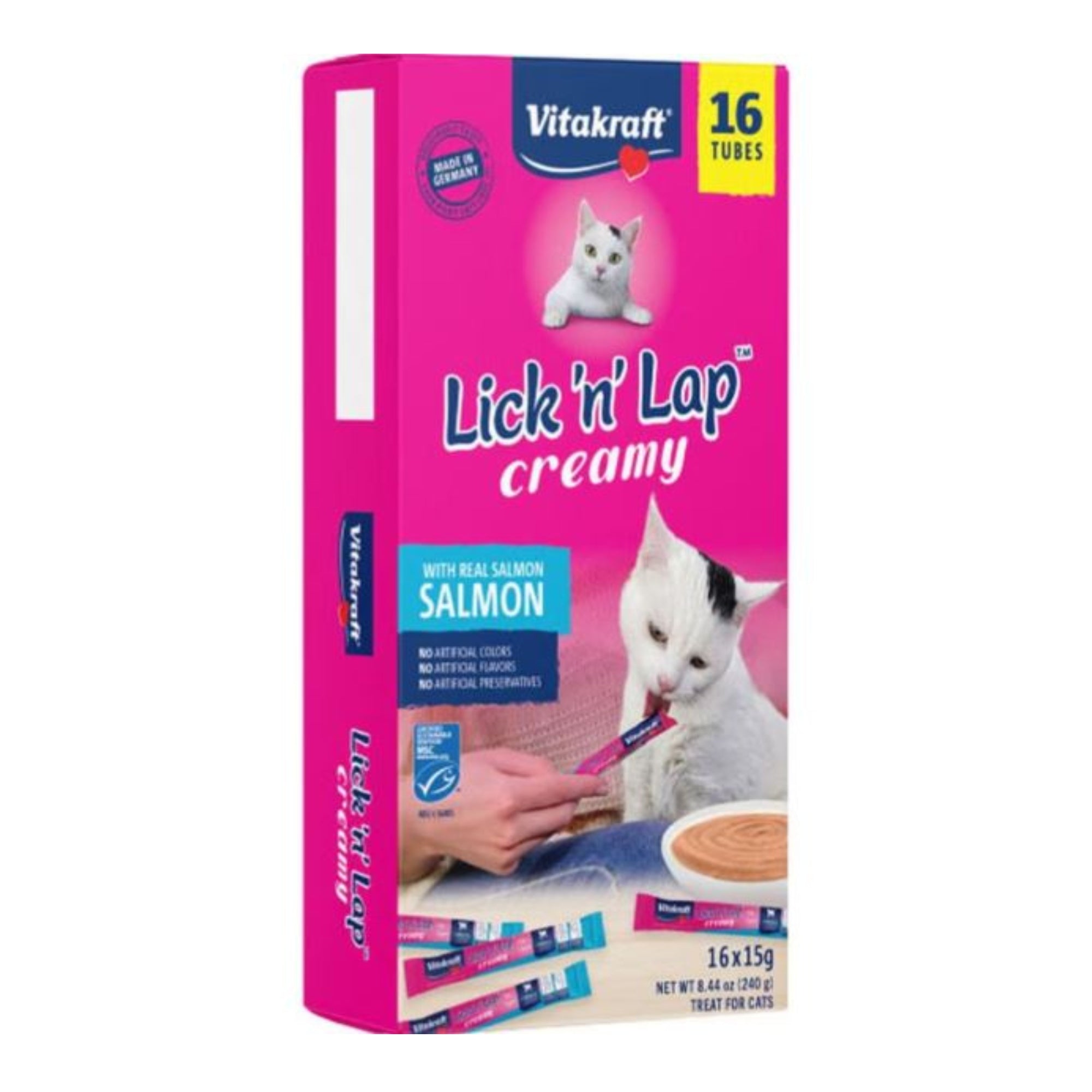 Vitakraft Lick N Lap Creamy Cat Treat Salmon 8.4oz.-16 Pk