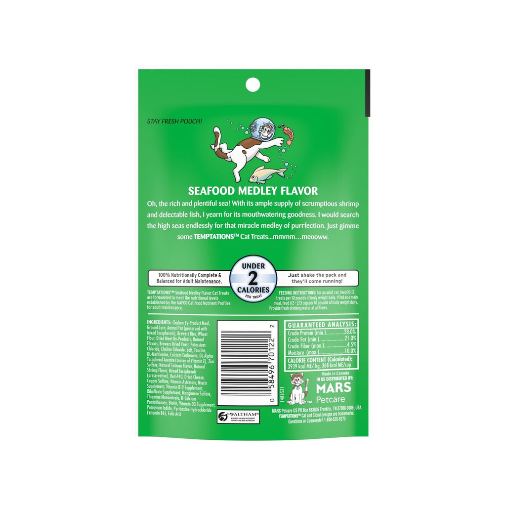 Temptations Classics Crunchy & Soft Adult Cat Treats Seafood Medley 1ea/3oz.