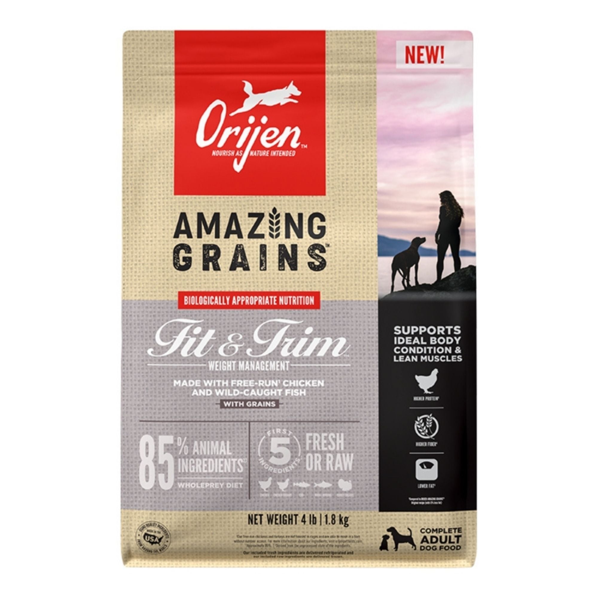 Orijen Dog Amazing Grains Fit & Trim 4Lbs