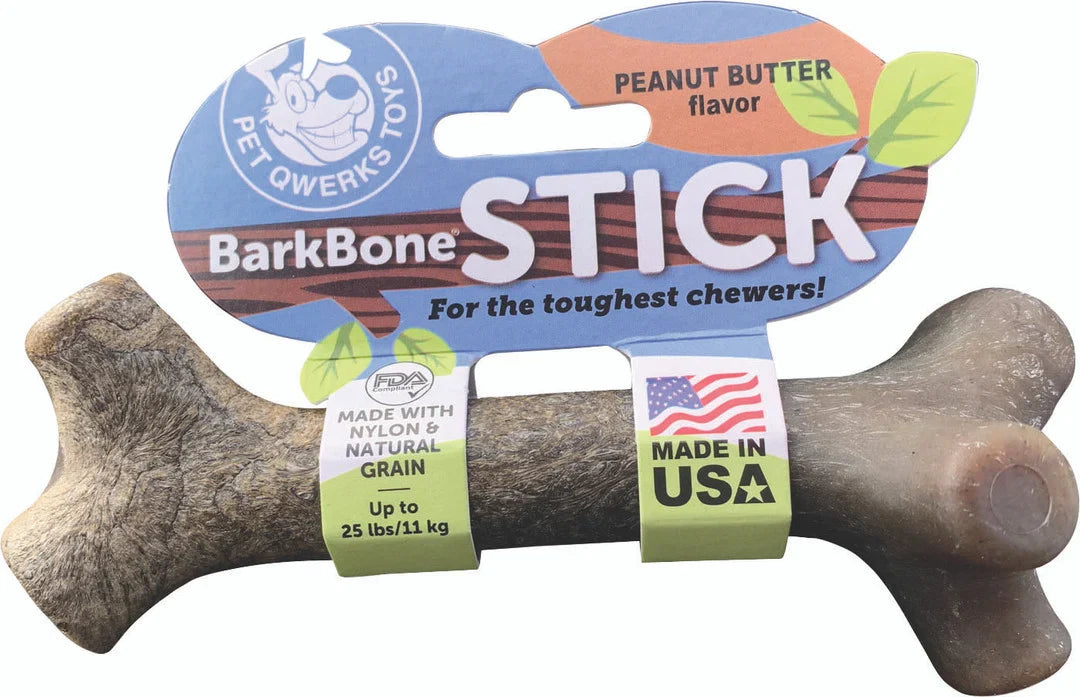 PET QWERKS  BARKBONE STICK USA NYLON DOG CHEW Small Peanut Butter