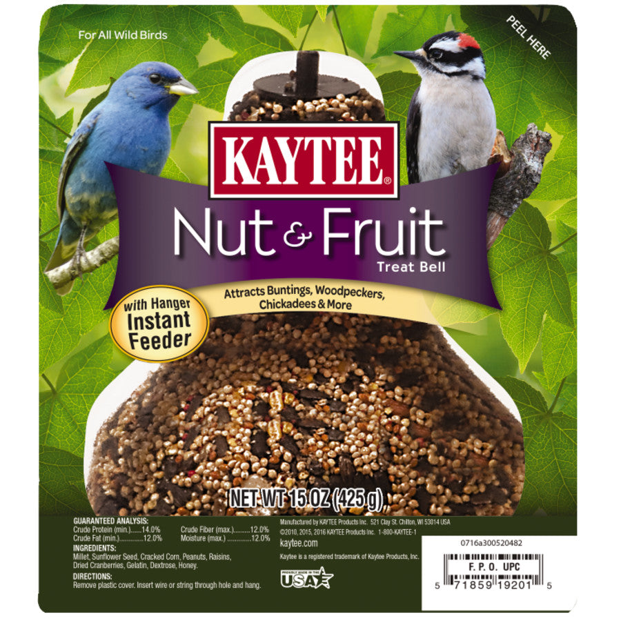 Kaytee Nut And Fruit Seed Treat Bell 1ea/15oz.