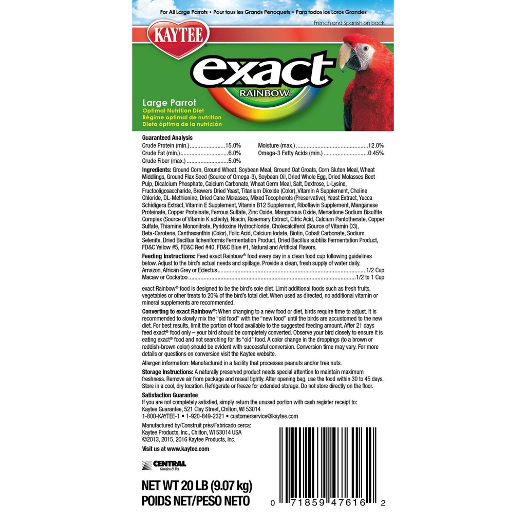 Kaytee Parrot Rainbow Food Rainbow 1ea/20 lb