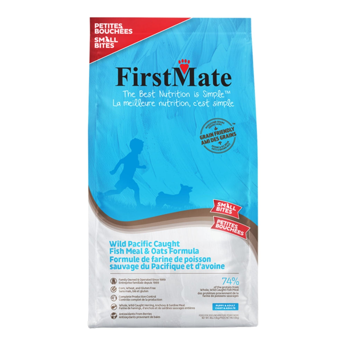 Firstmate Dog Small Bites Grain Friendly Wild Pacific Caught Fish & Oats 4Lbs
