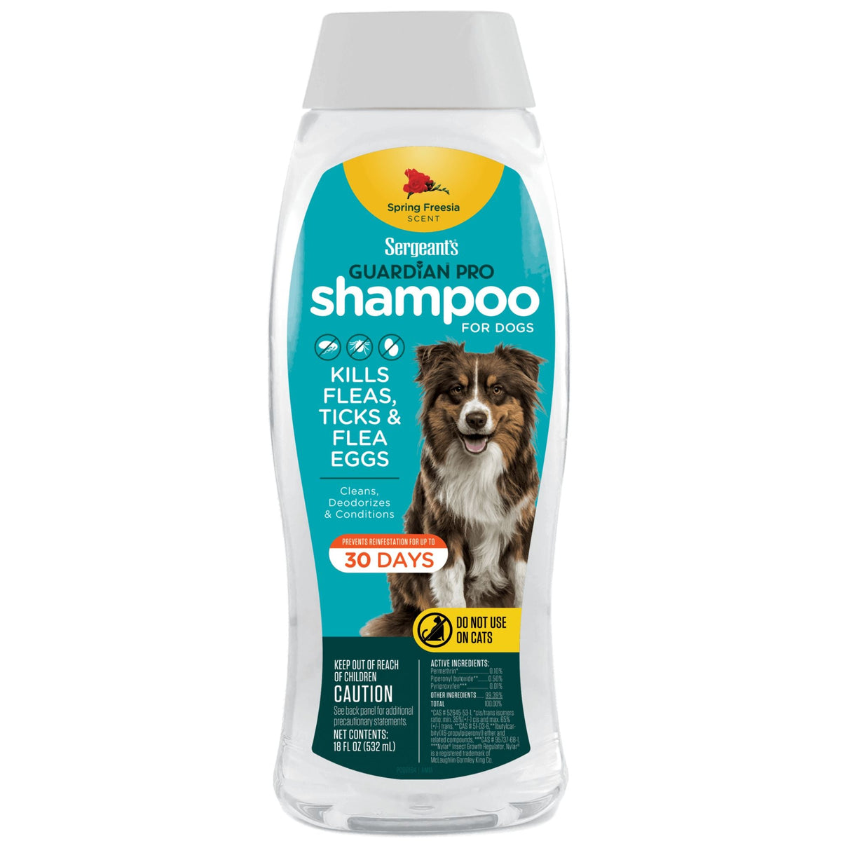 Sergeant's Guardian Pro Flea & Tick Shampoo Dog Spring Freezia 18 oz (Case of 3)
