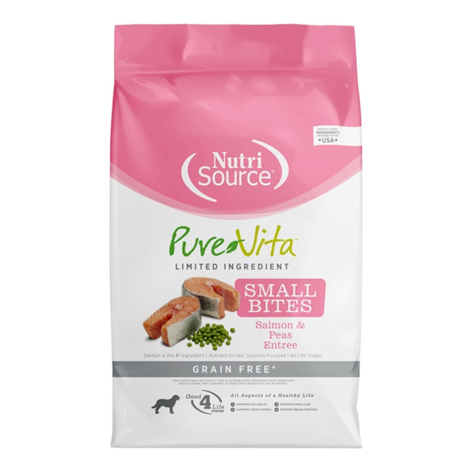 Pure Vita Dog Small Bites Grain Free Salmon & Pea 12Lbs