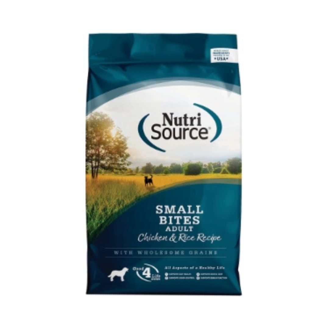 NutriSource Small Bites Adult Dry Dog Food Chicken & Rice 12lb