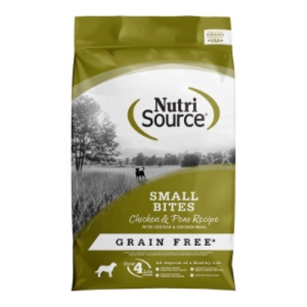 NutriSource Small Bites Grain Free Dry Dog Food Chicken & Peas 4lb
