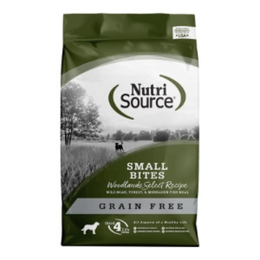 NutriSource Select Recipe Small Bites Grain Free Dry Dog Food Woodlands Select 4lb