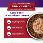 Wellness Bowl Boosters Simply Shreds 2.8oz. Chicken Beef Shred (Case of 12)