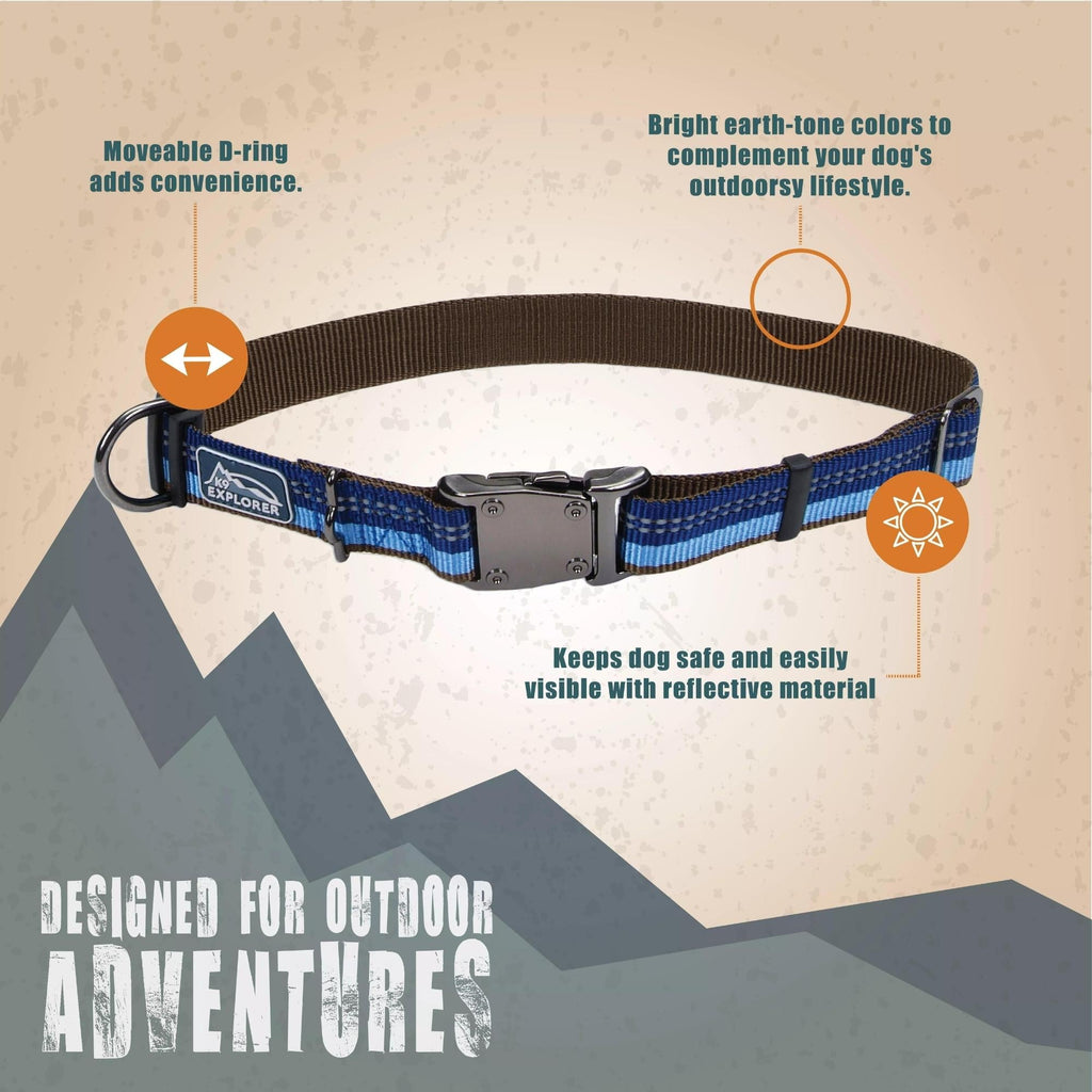 K9 Explorer Brights Reflective Adjustable Dog Collar Canyon Medium 1"x 12"-18" Default Title