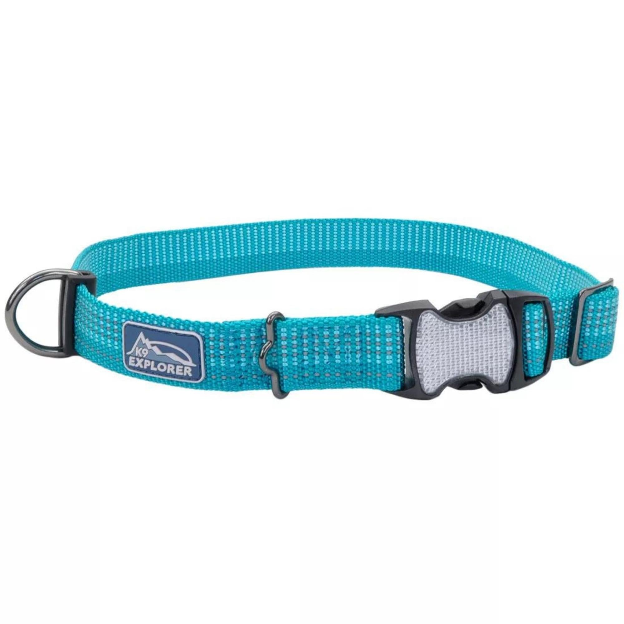 K9 Explorer Brights Reflective Adjustable Dog Collar Ocean Medium 1"x 12"-18" Default Title