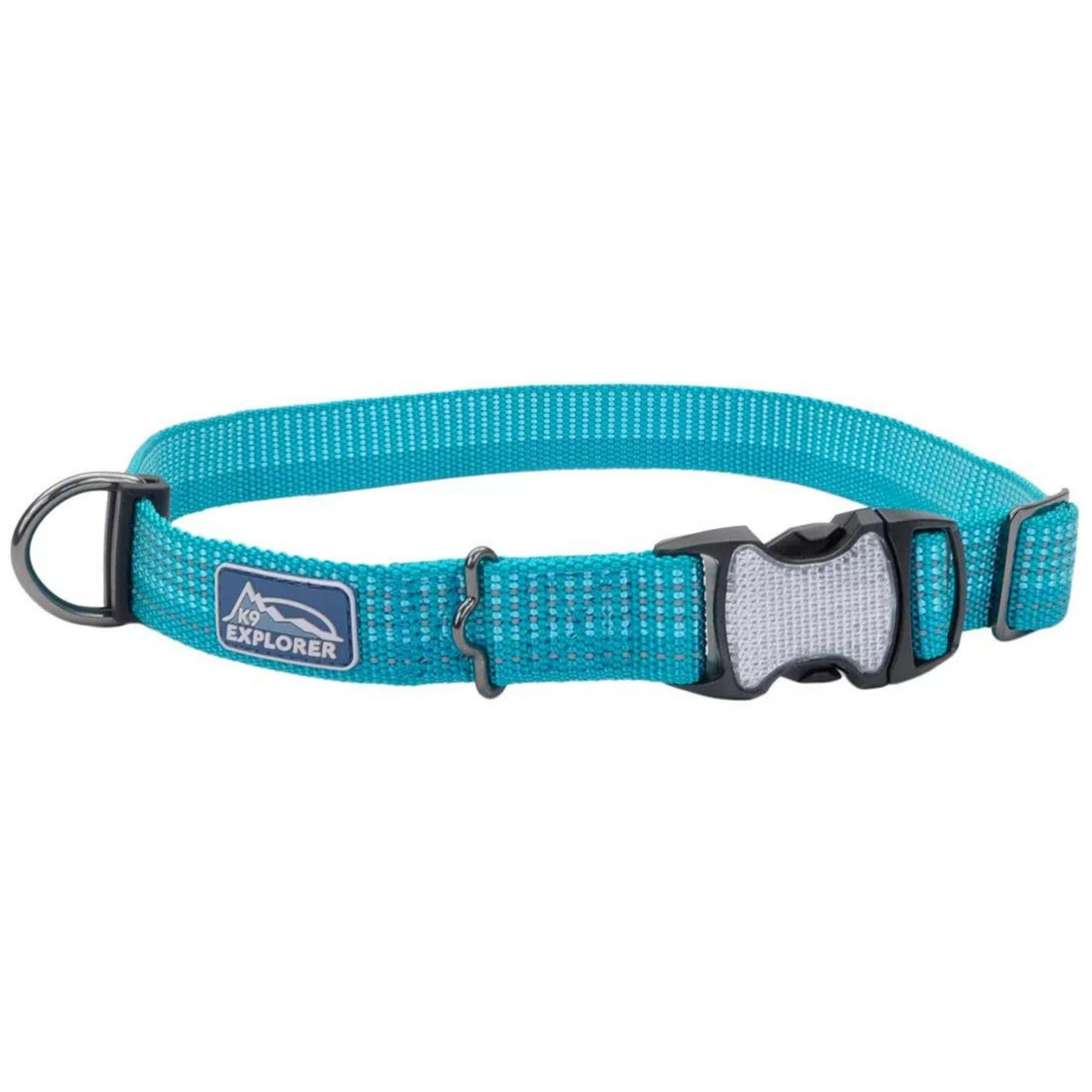 K9 Explorer Brights Reflective Adjustable Dog Collar Ocean Large 1"x 18"-26" Default Title