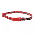 Coastal Lil Pals Adjustable Patterned Collar Red White Bone 5/16X6-8In