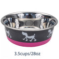 Coastal Pet Maslow Design Series Non-Skid Pup Design Dog Bowls Pink and Grey 3.5 cups